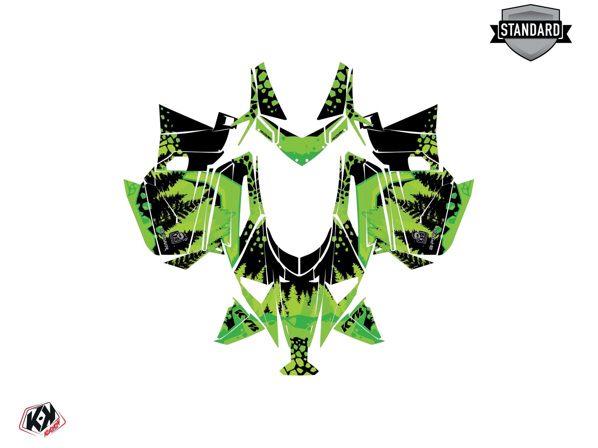 Kit graphique Motoneige ARCTIC CAT CROSSFIRE GARNET Vert | Arctic Cat | Kutvek - View 2