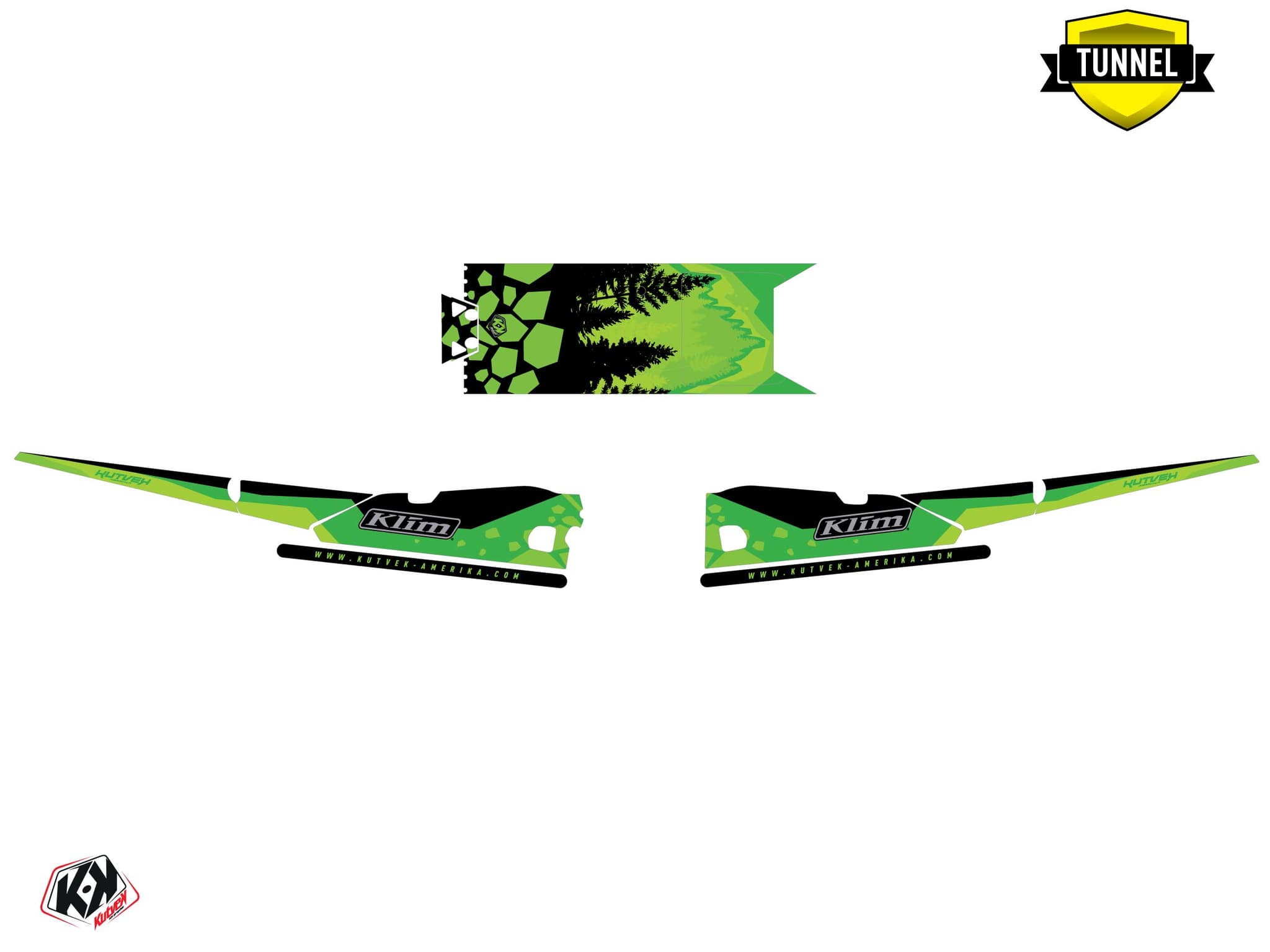 Kit graphique Motoneige ARCTIC CAT CROSSFIRE GARNET Vert | Arctic Cat | Kutvek - View 5