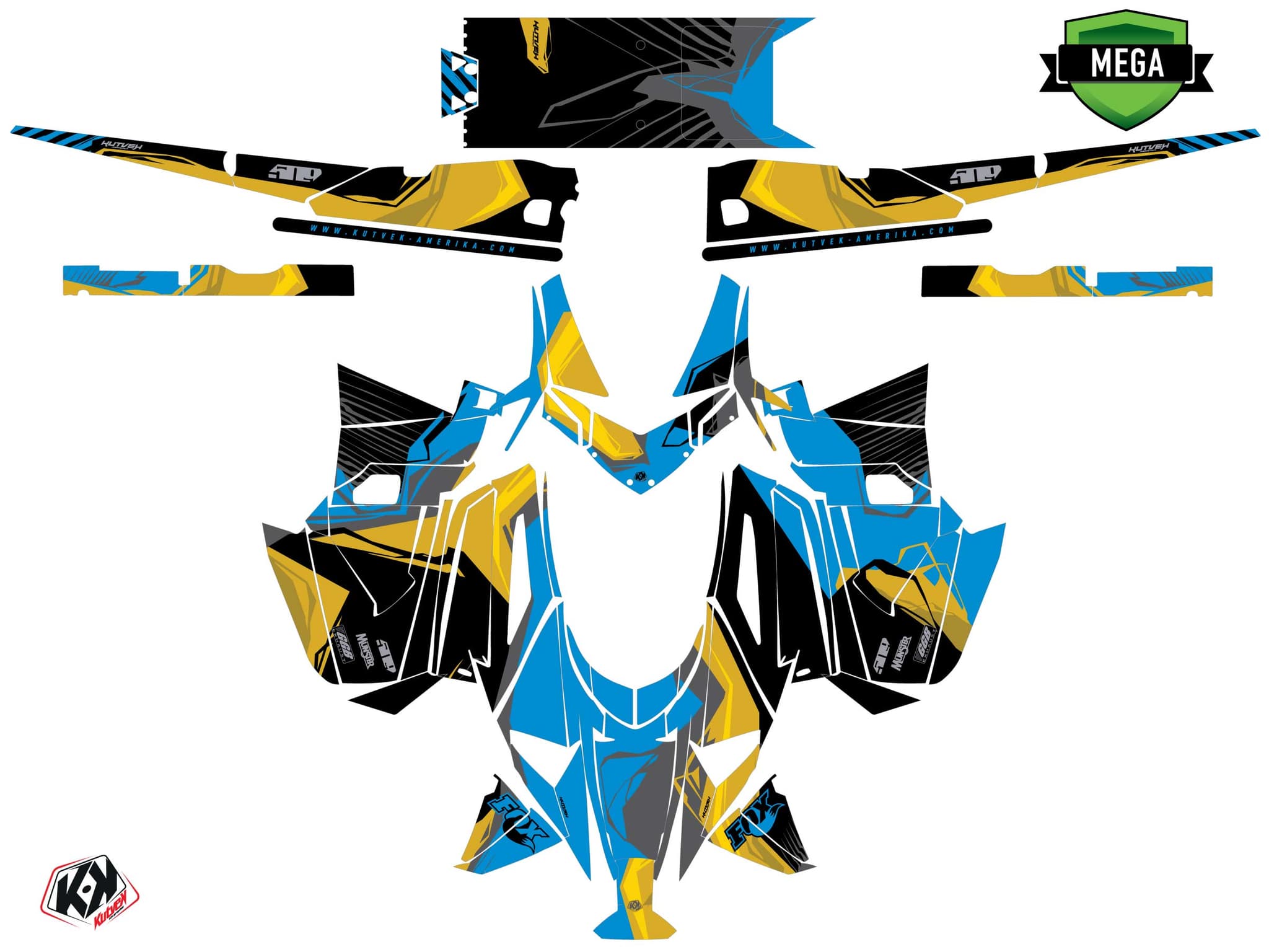 Kit graphique Motoneige ARCTIC CAT NORSEMAN X 8000 KLIFF Bleu | Arctic Cat | Kutvek - View 4