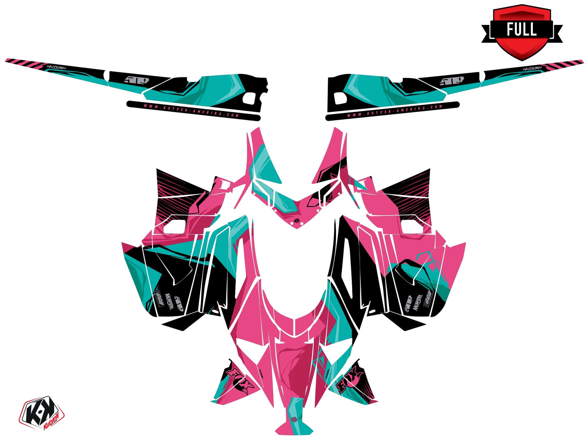 Kit graphique Motoneige ARCTIC CAT NORSEMAN X 8000 KLIFF Rose | Arctic Cat | Kutvek - View 3