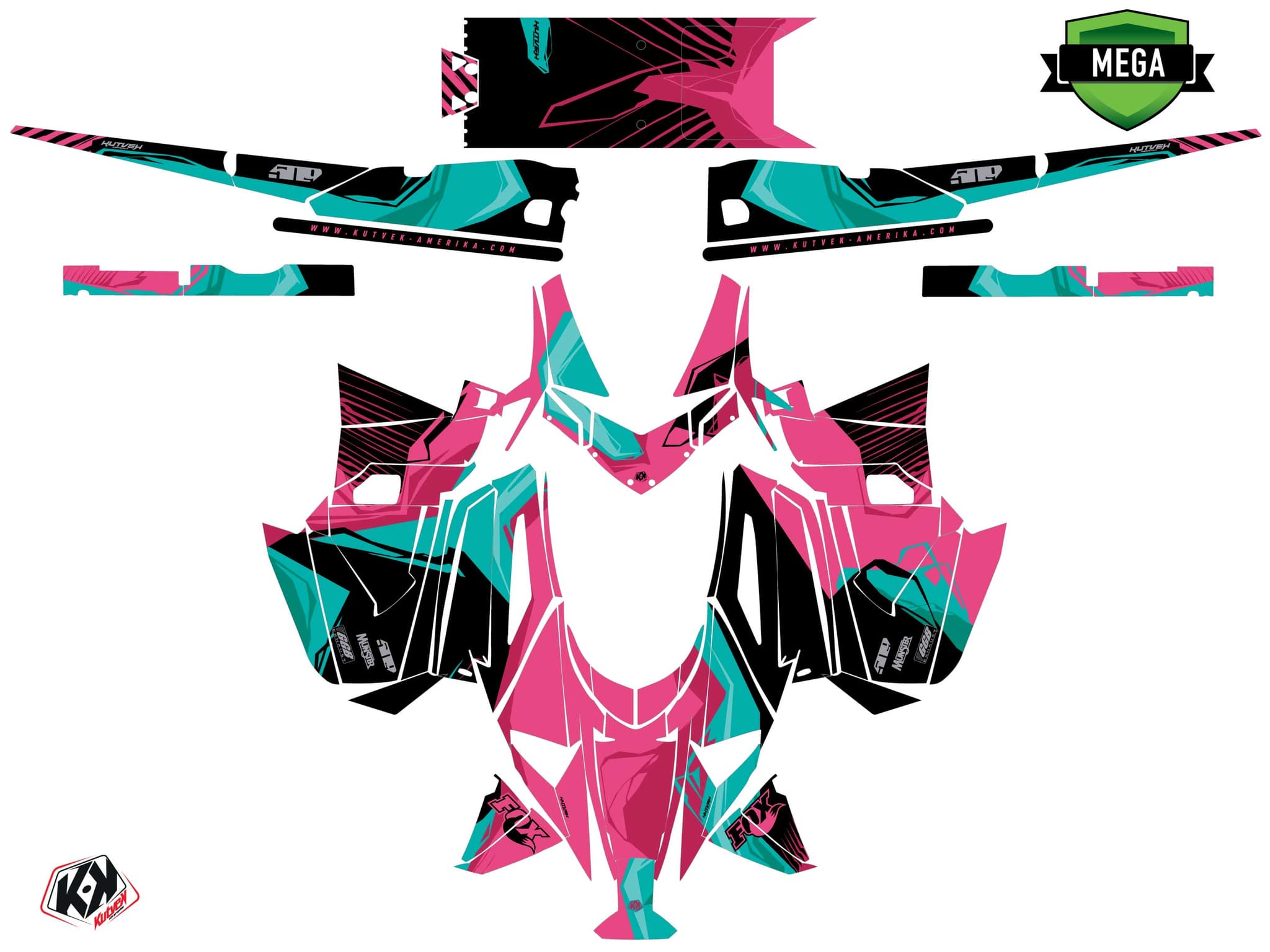 Kit graphique Motoneige ARCTIC CAT NORSEMAN X 8000 KLIFF Rose | Arctic Cat | Kutvek - View 4