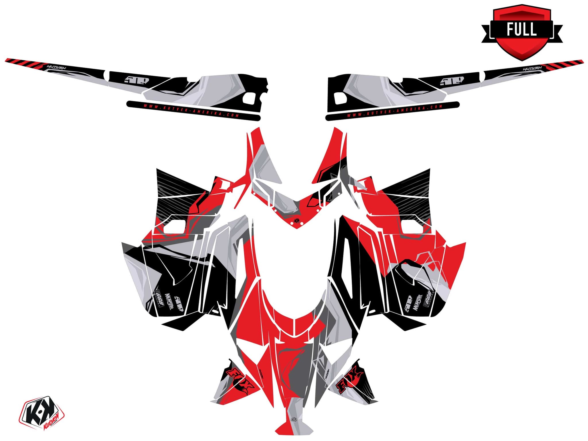 Kit graphique Motoneige ARCTIC CAT NORSEMAN X 8000 KLIFF Rouge | Arctic Cat | Kutvek - View 3