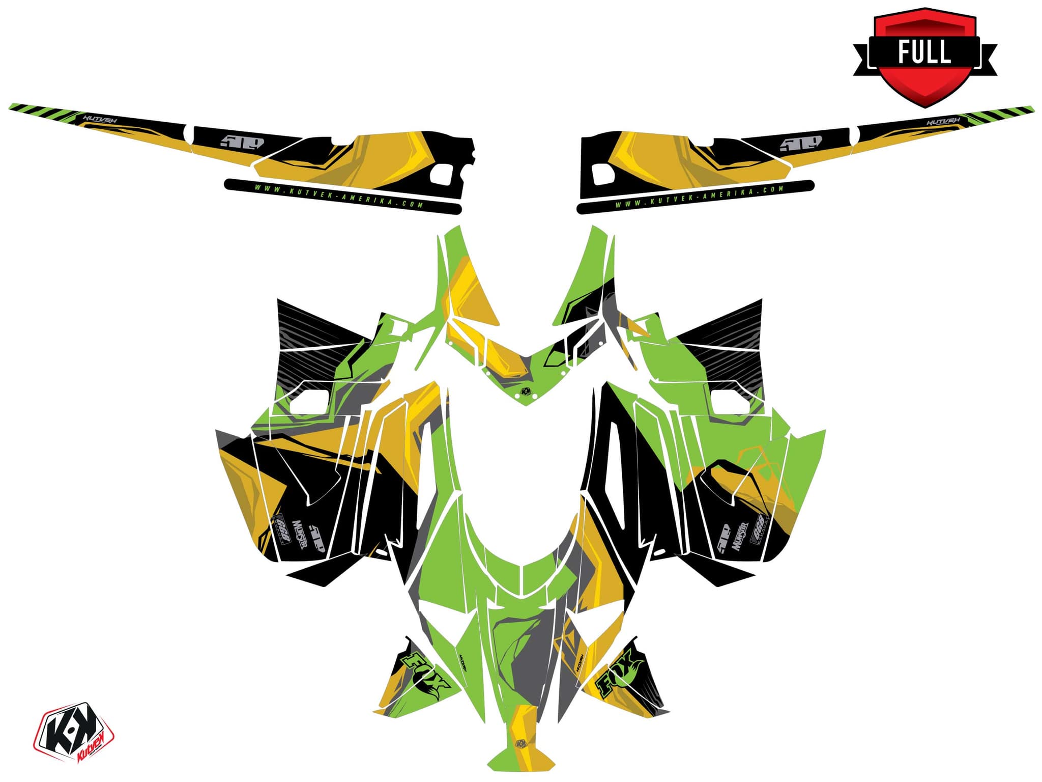 Kit graphique Motoneige ARCTIC CAT CROSSFIRE KLIFF Vert | Arctic Cat | Kutvek - View 3