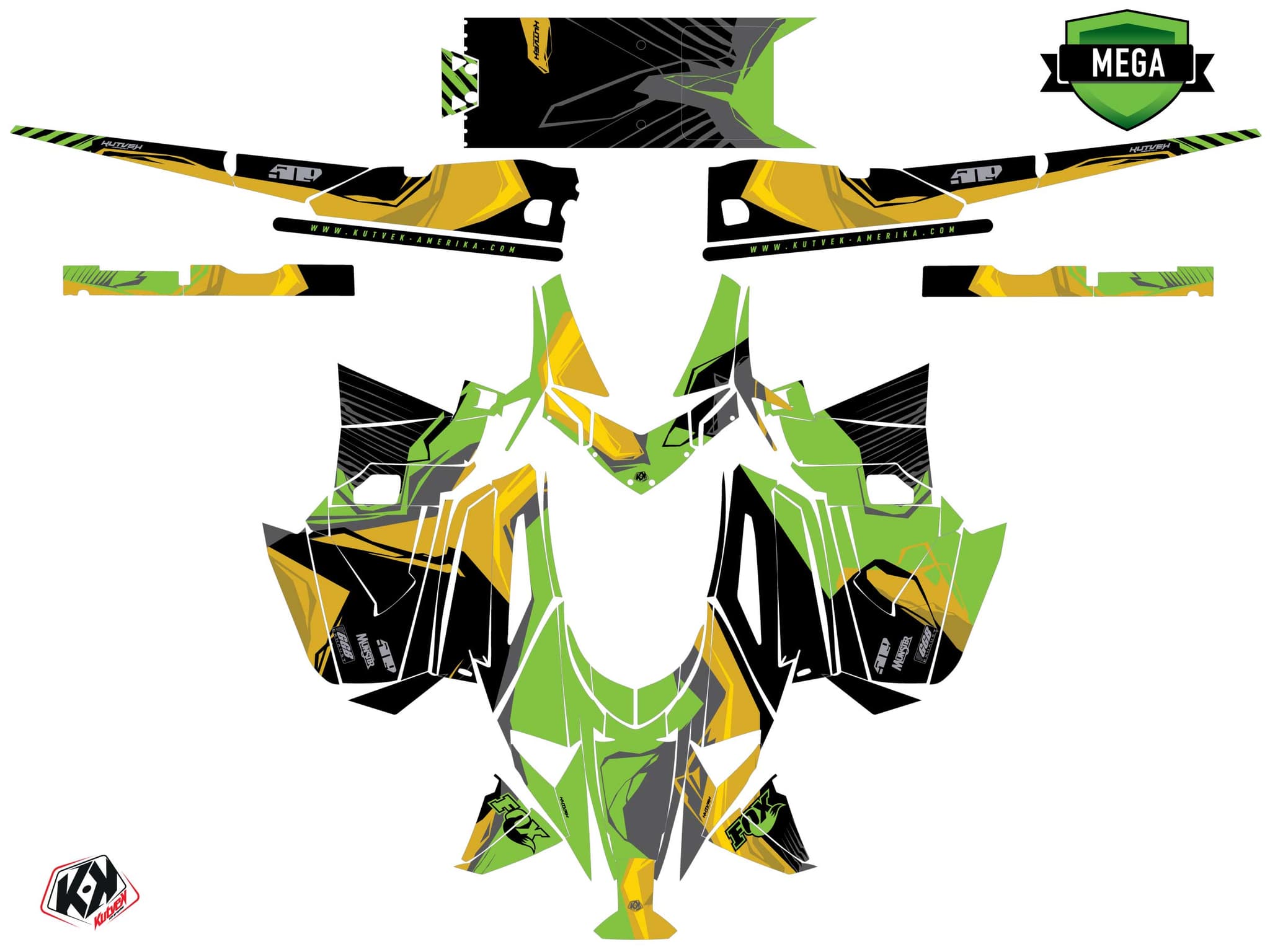 Kit graphique Motoneige ARCTIC CAT CROSSFIRE KLIFF Vert | Arctic Cat | Kutvek - View 4