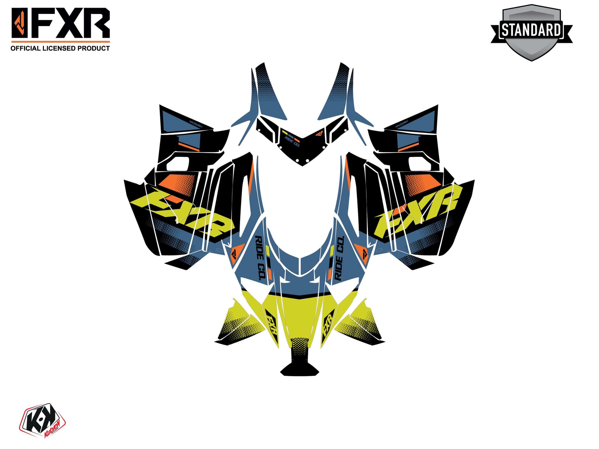 Kit graphique Motoneige ARCTIC CAT CROSSFIRE SKAL Bleu-Jaune | Arctic Cat | Kutvek - View 2