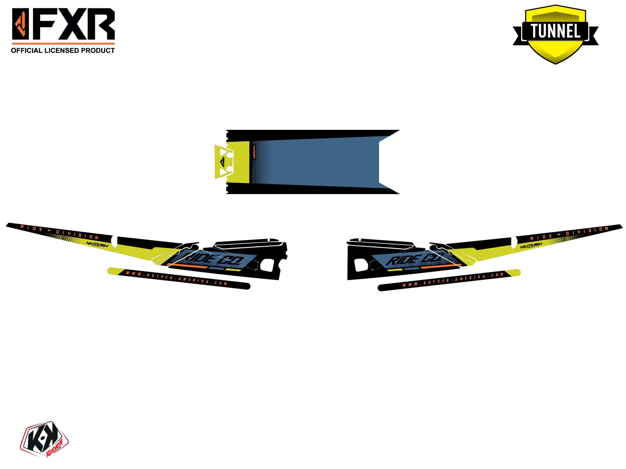 Kit graphique Motoneige ARCTIC CAT CROSSFIRE SKAL Bleu-Jaune | Arctic Cat | Kutvek - View 5
