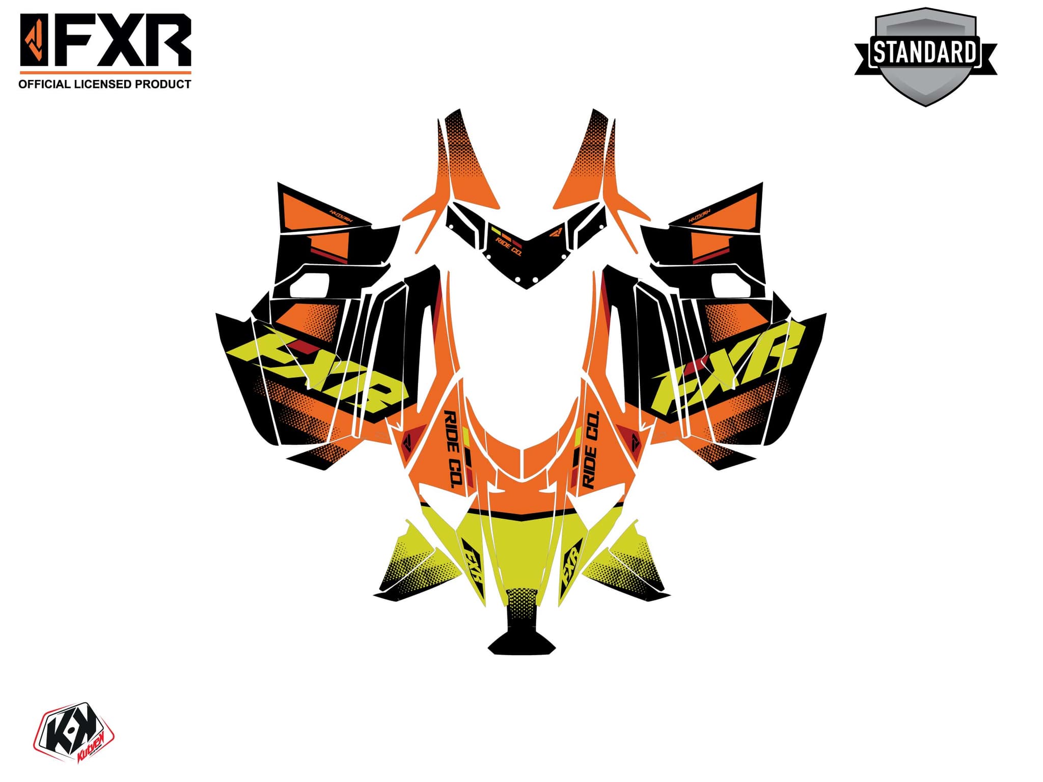 Snowmobile ARCTIC CAT CROSSFIRE SKAL Orange-Yellow graphic kit | Arctic Cat | Kutvek - View 2