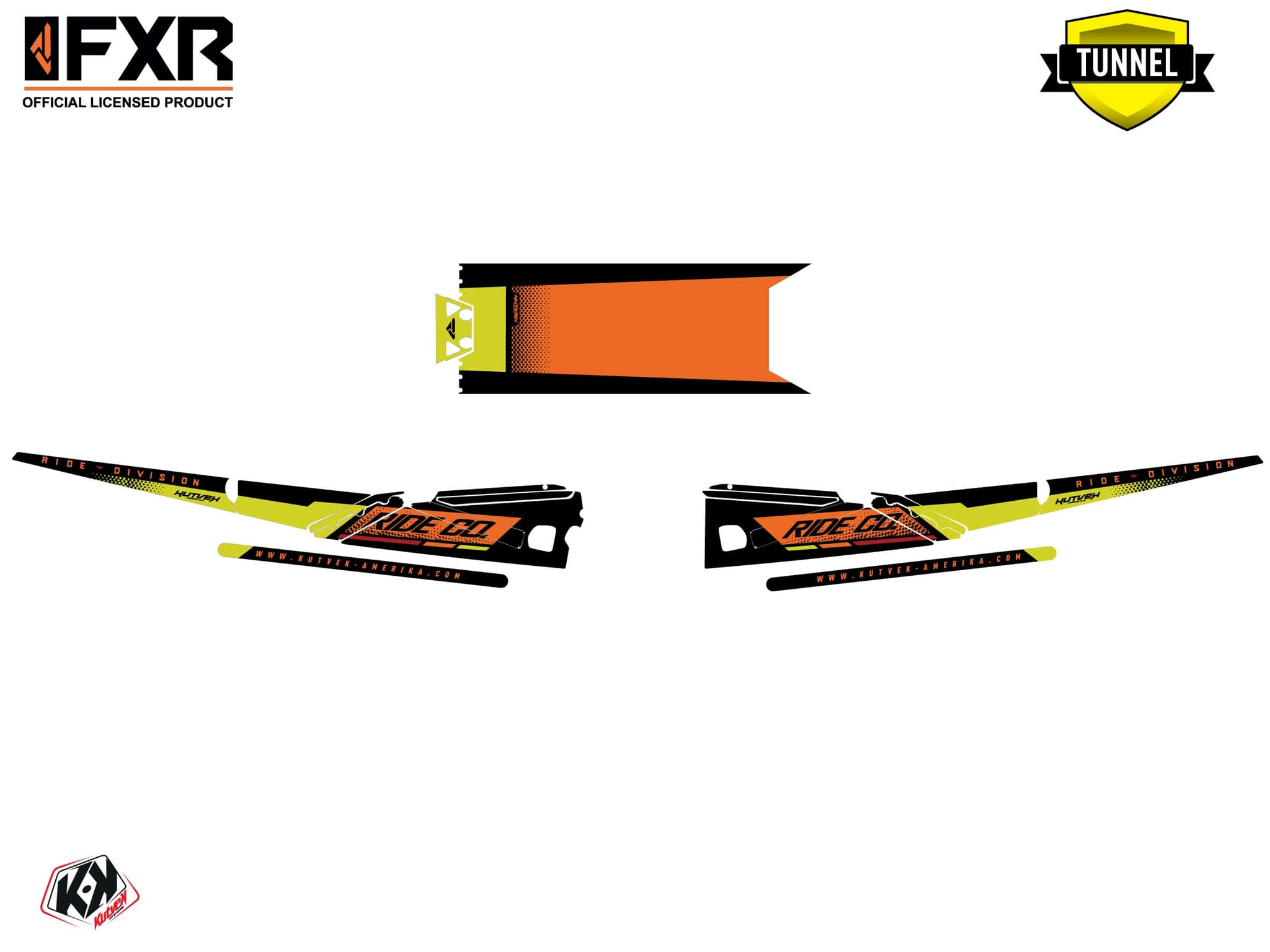 Snowmobile ARCTIC CAT CROSSFIRE SKAL Orange-Yellow graphic kit | Arctic Cat | Kutvek - View 5