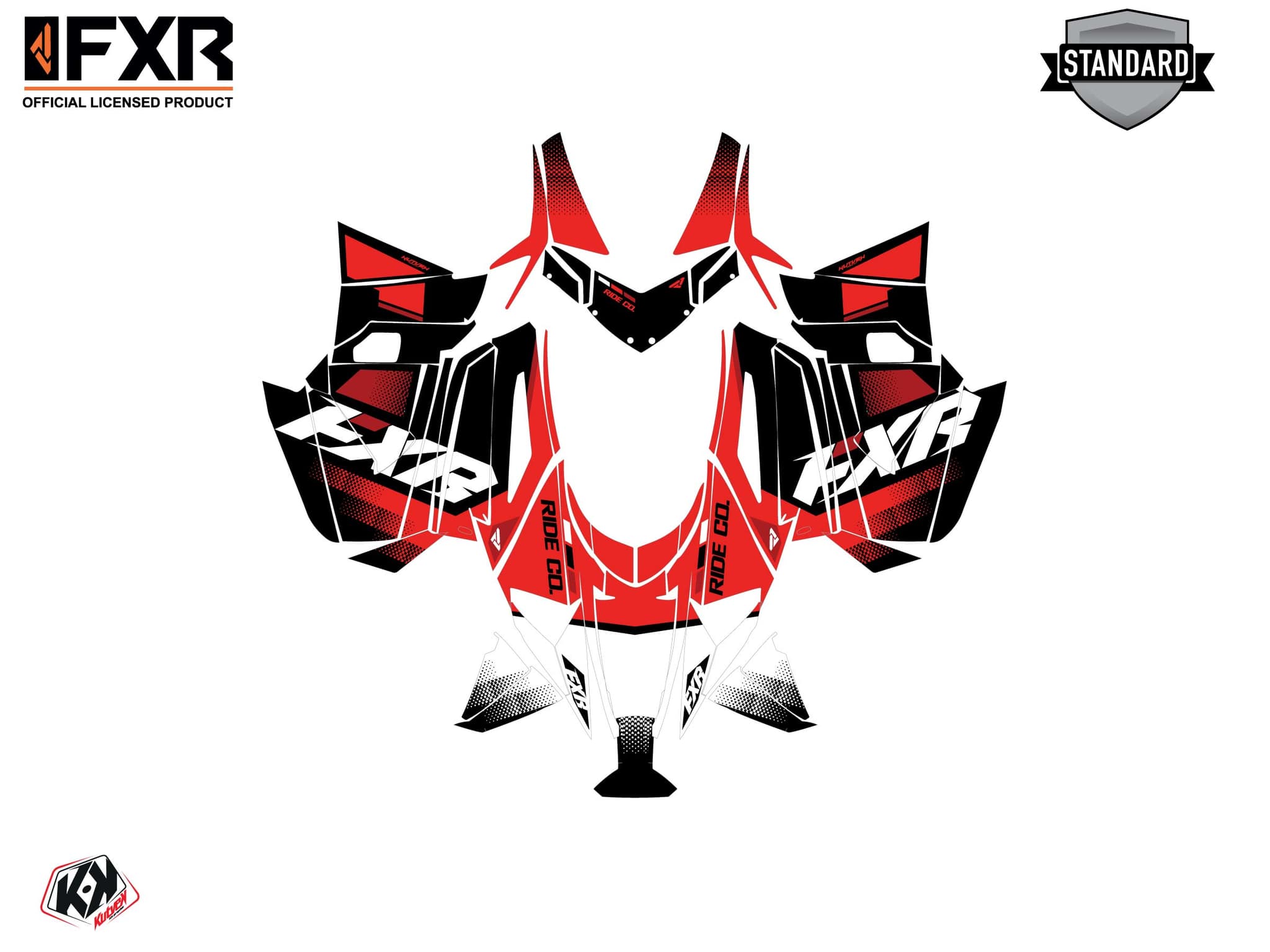 Kit graphique Motoneige ARCTIC CAT CROSSFIRE SKAL Rouge-Blanc | Arctic Cat | Kutvek - View 2