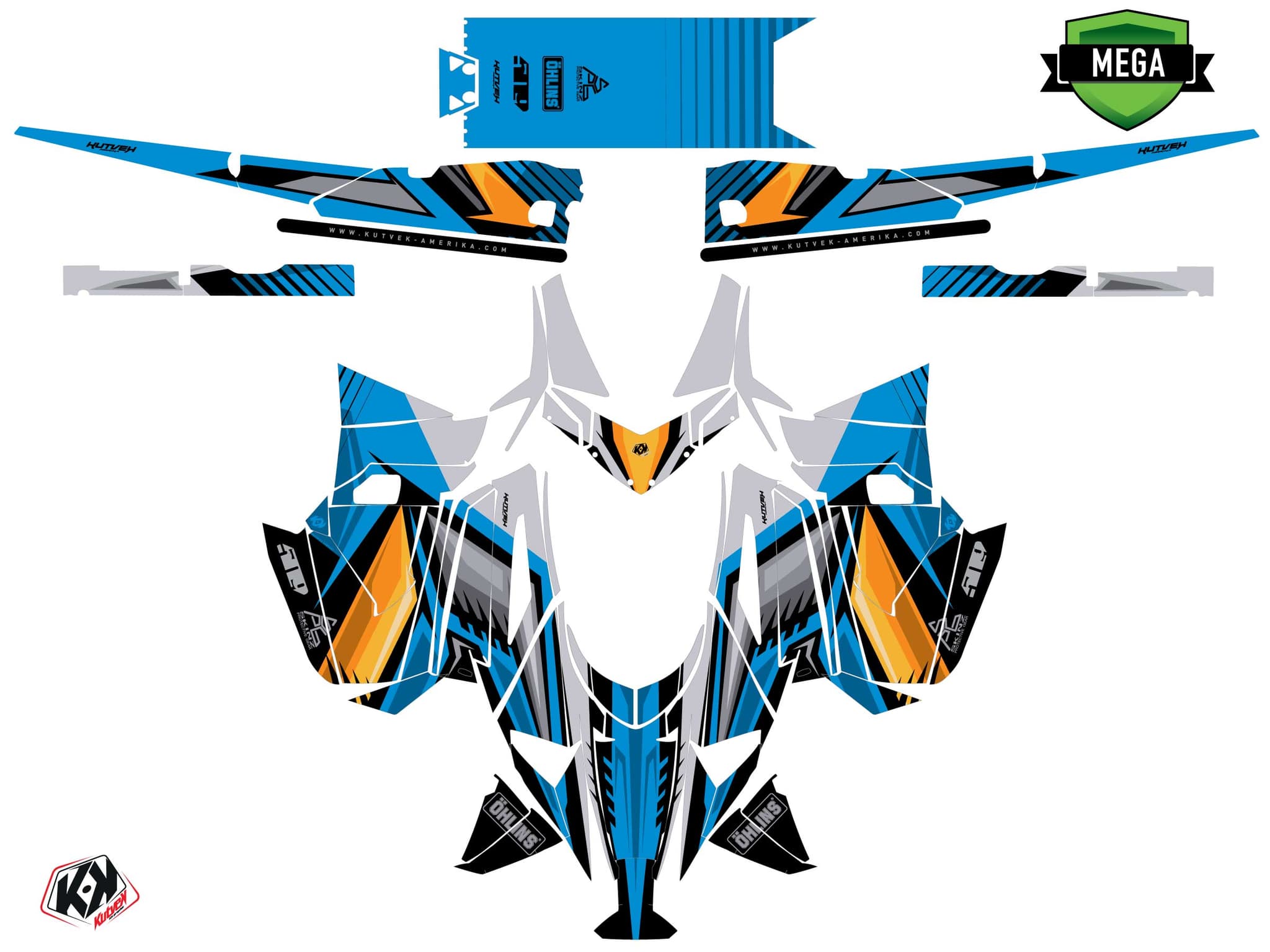 Kit graphique Motoneige ARCTIC CAT NORSEMAN X 8000 SQUADRON Bleu | Arctic Cat | Kutvek - View 4