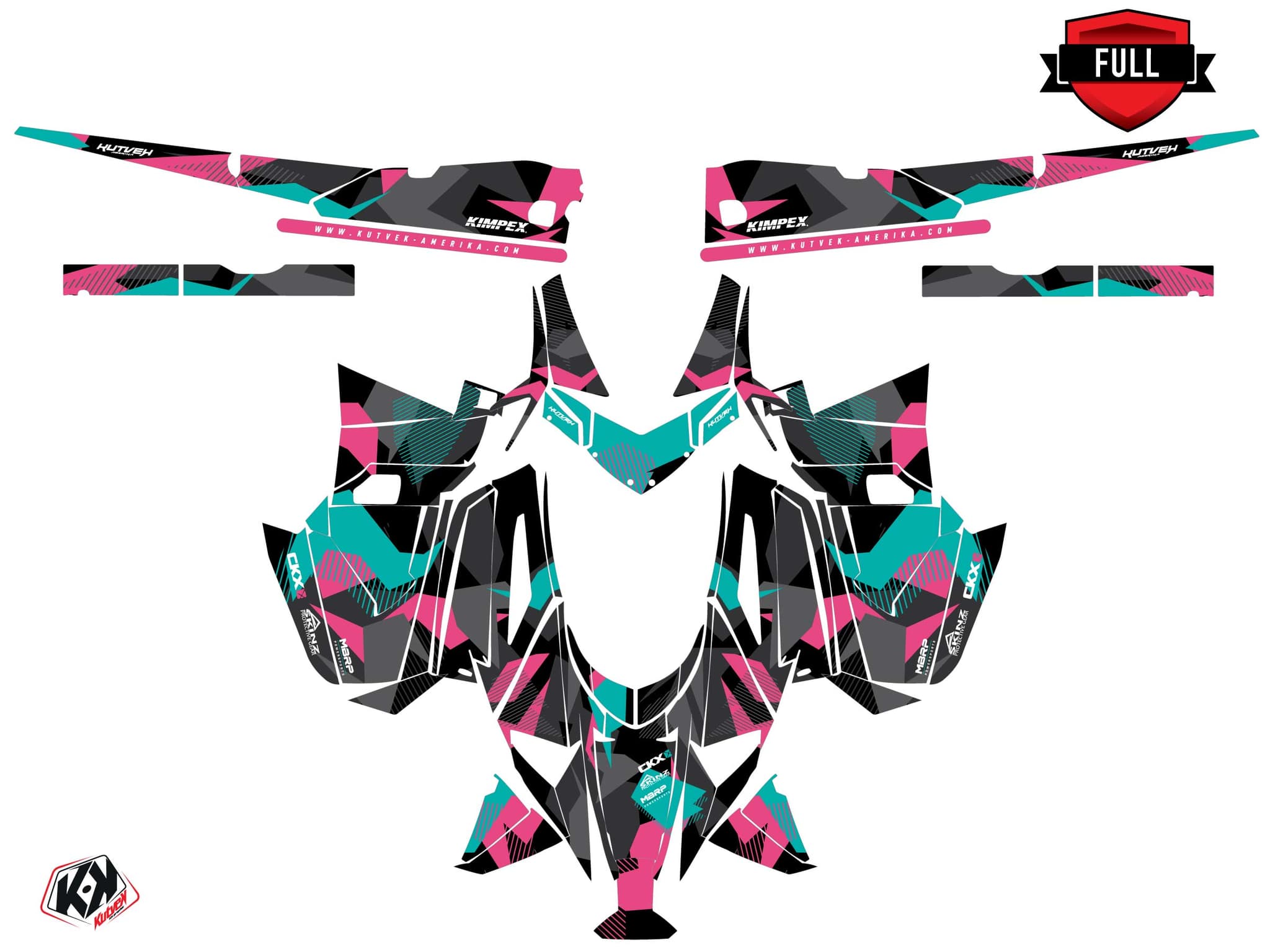 Kit graphique Motoneige ARCTIC CAT NORSEMAN X 8000 UNIT Rose | Arctic Cat | Kutvek - View 3