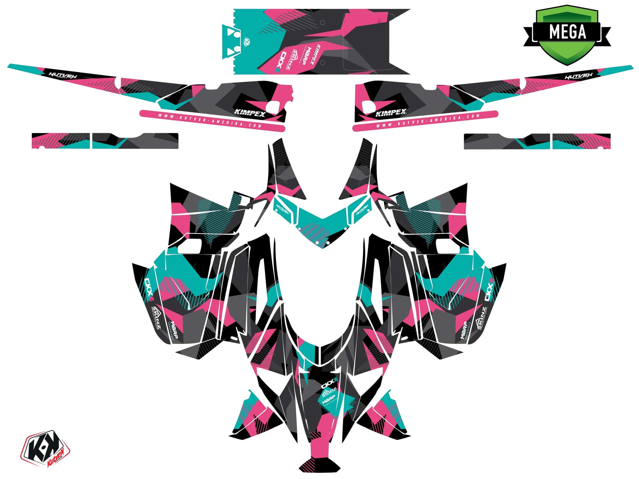 Kit graphique Motoneige ARCTIC CAT NORSEMAN X 8000 UNIT Rose | Arctic Cat | Kutvek - View 4