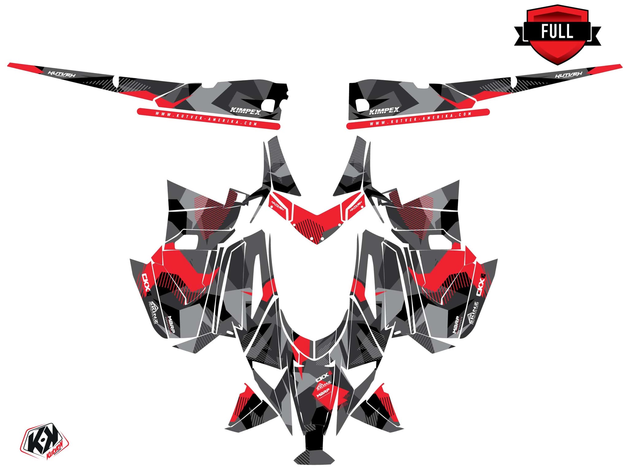 Kit graphique Motoneige ARCTIC CAT CROSSFIRE UNIT Rouge | Arctic Cat | Kutvek - View 3