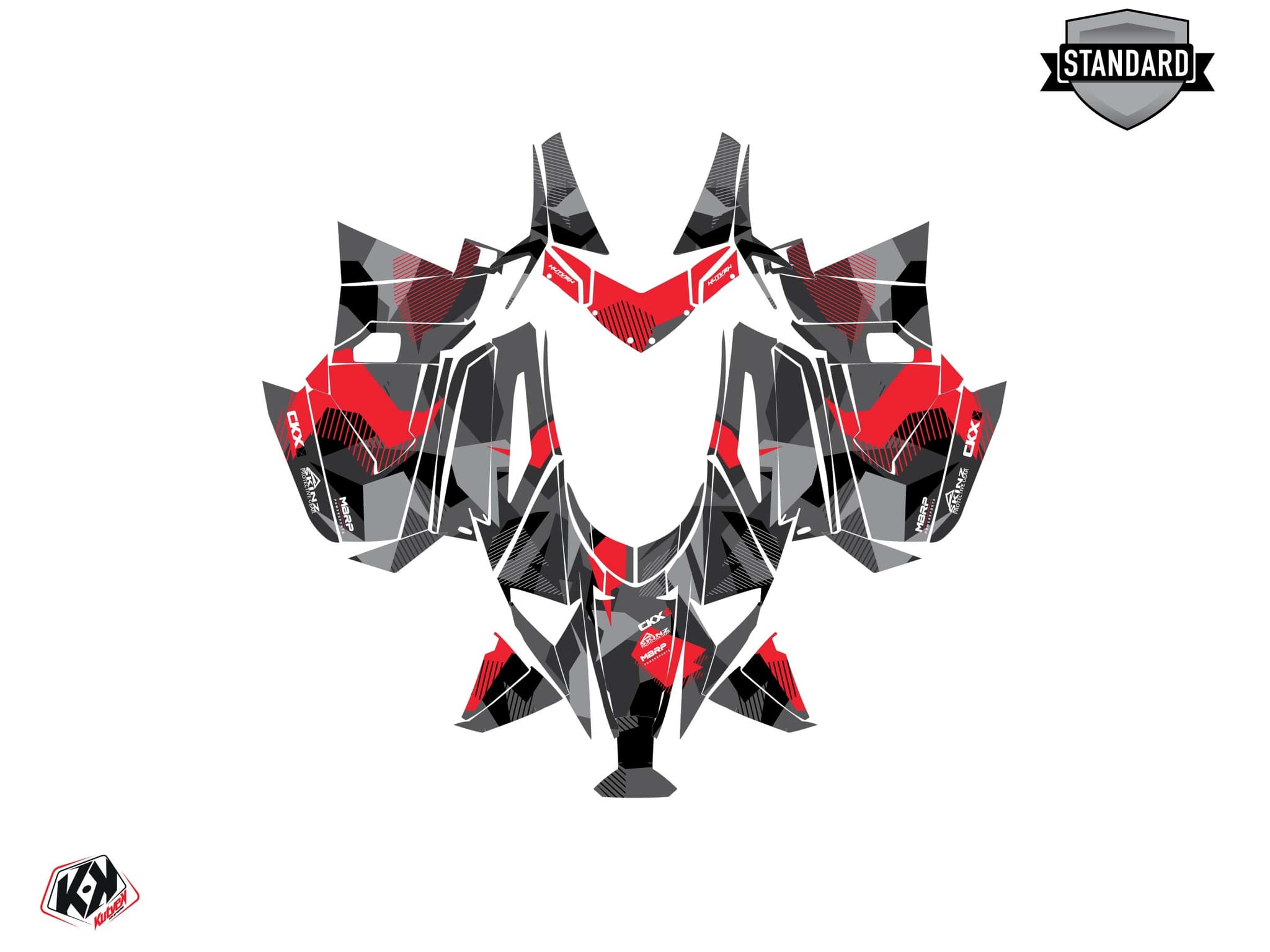 Kit graphique Motoneige ARCTIC CAT CROSSFIRE UNIT Rouge | Arctic Cat | Kutvek - View 2