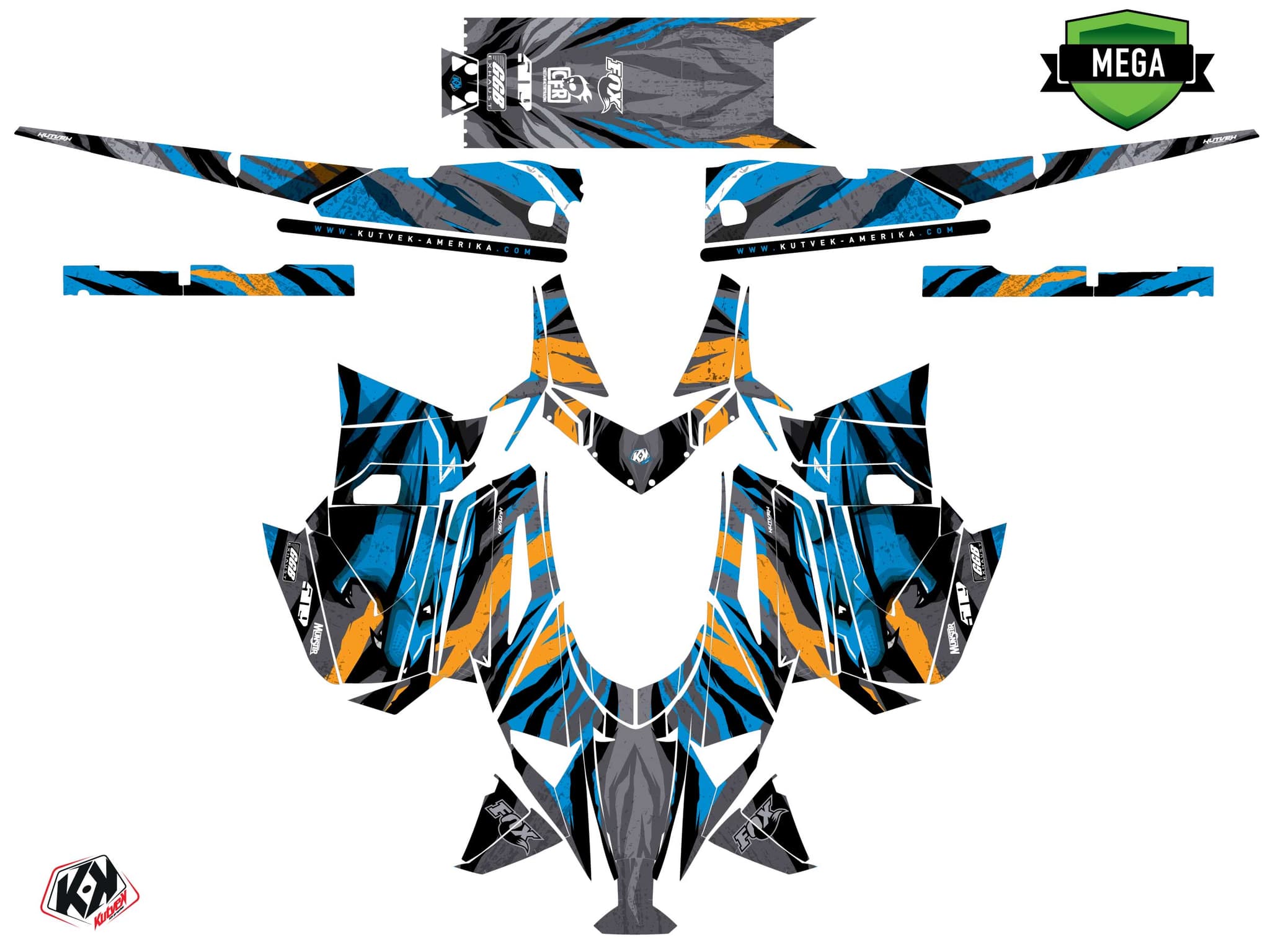 Kit graphique Motoneige ARCTIC CAT NORSEMAN X 8000 INSTINCT Bleu | Arctic Cat | Kutvek - View 4
