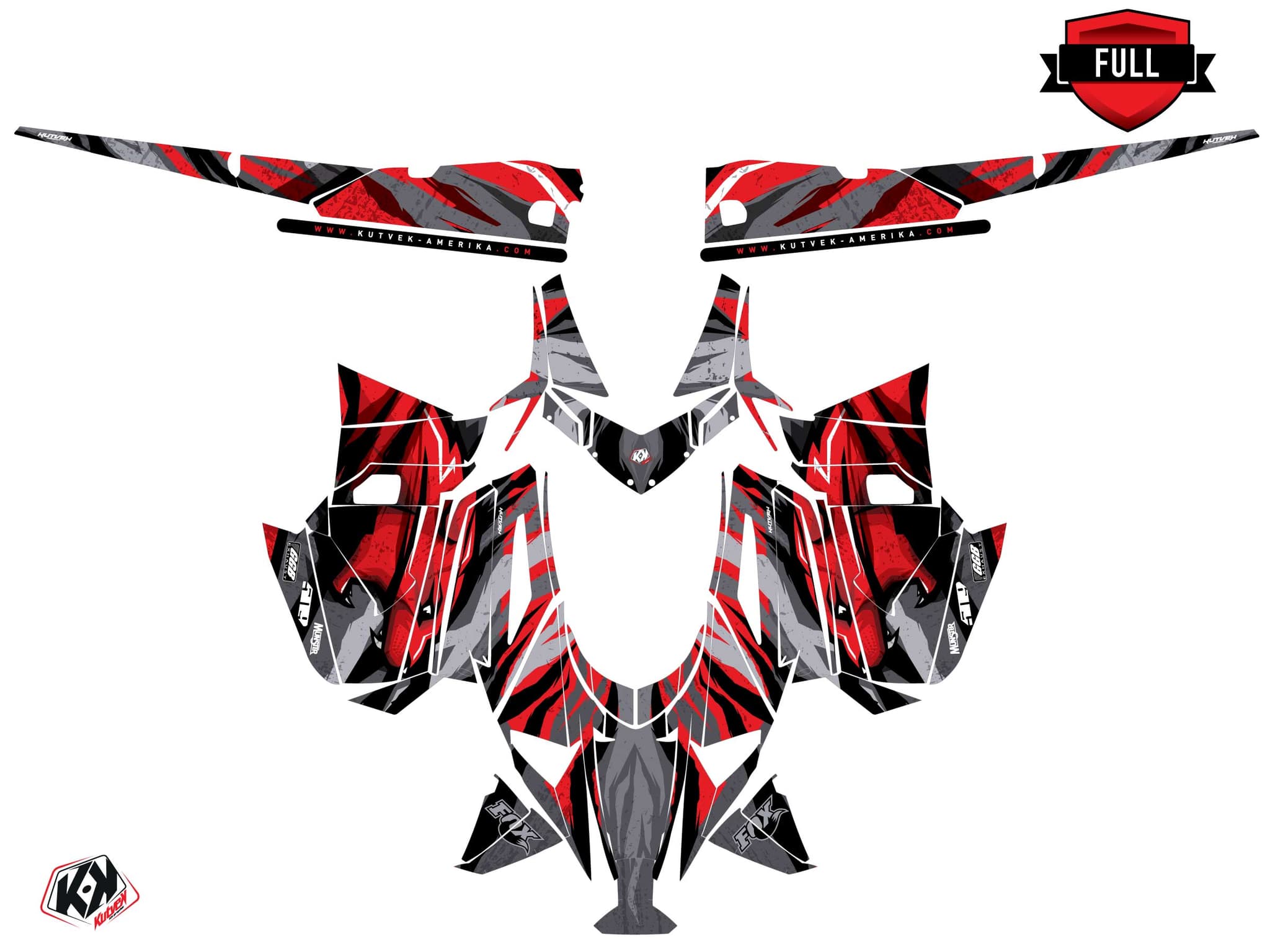 Kit graphique Motoneige ARCTIC CAT NORSEMAN X 8000 INSTINCT Rouge | Arctic Cat | Kutvek - View 3