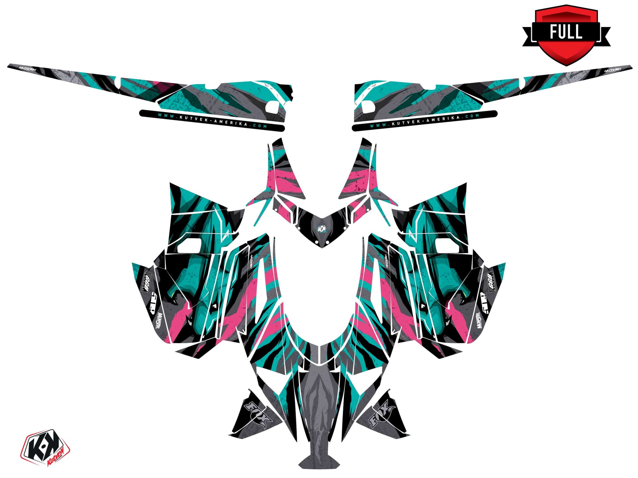 Kit graphique Motoneige ARCTIC CAT NORSEMAN X 8000 INSTINCT Turquoise | Arctic Cat | Kutvek - View 3