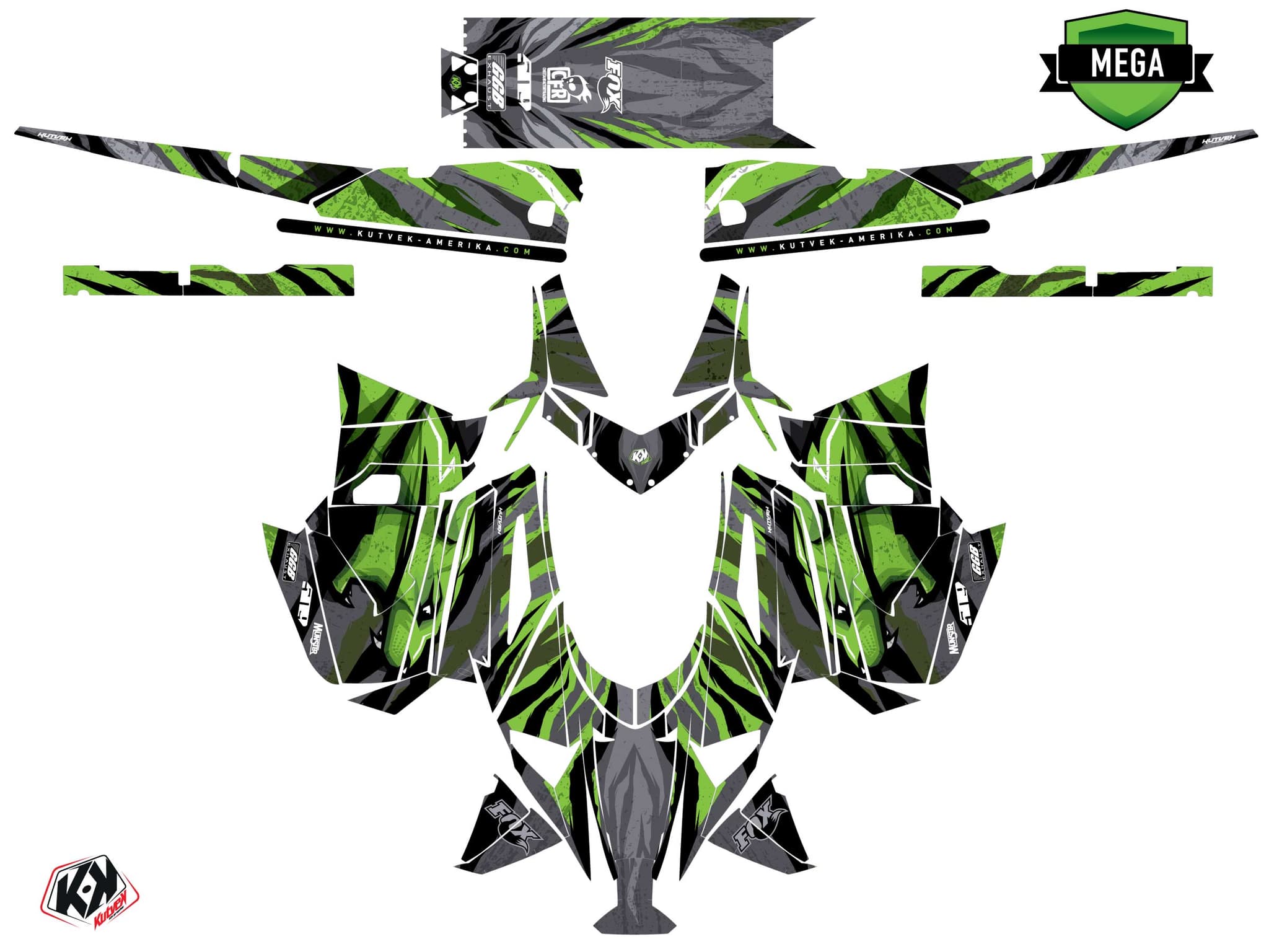 Kit graphique Motoneige ARCTIC CAT NORSEMAN X 8000 INSTINCT Vert | Arctic Cat | Kutvek - View 4