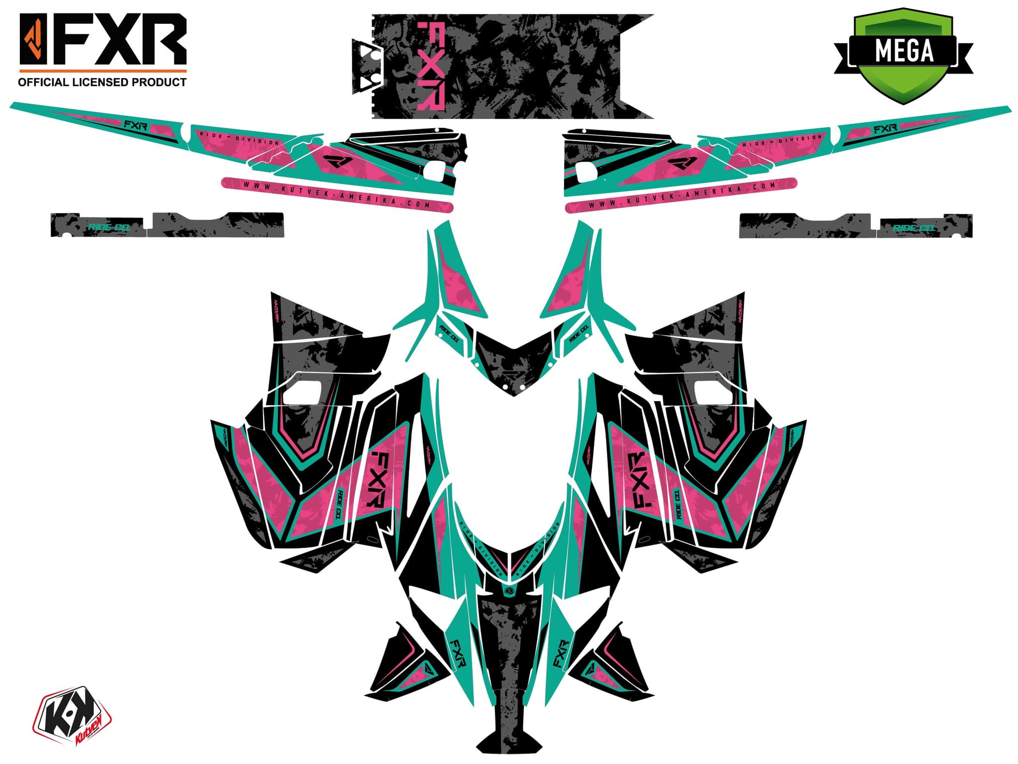 Kit graphique Motoneige ARCTIC CAT NORSEMAN X 8000 LIKENS Rose | Arctic Cat | Kutvek - View 4
