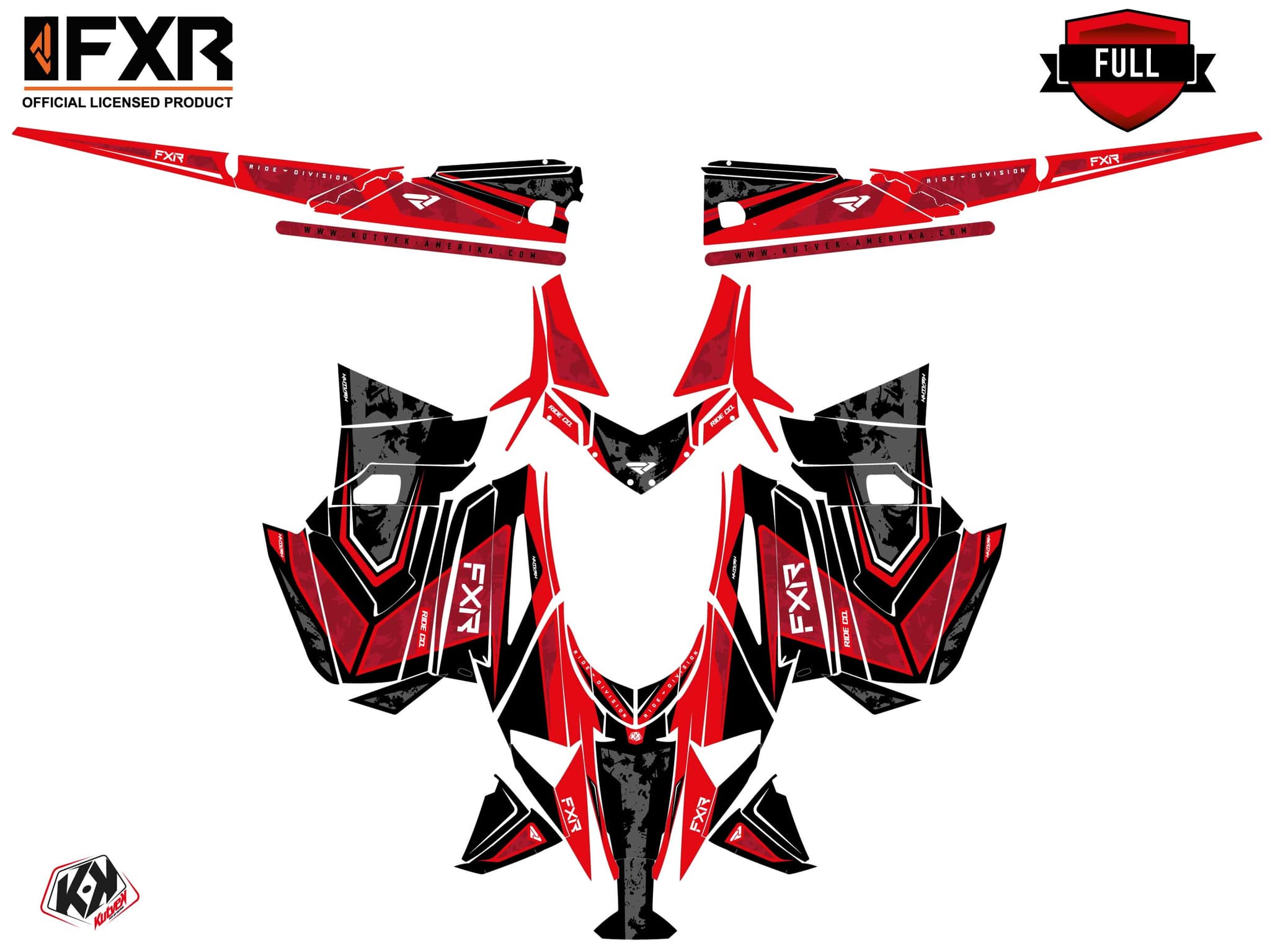 Kit graphique Motoneige ARCTIC CAT NORSEMAN X 8000 LIKENS Rouge | Arctic Cat | Kutvek - View 3