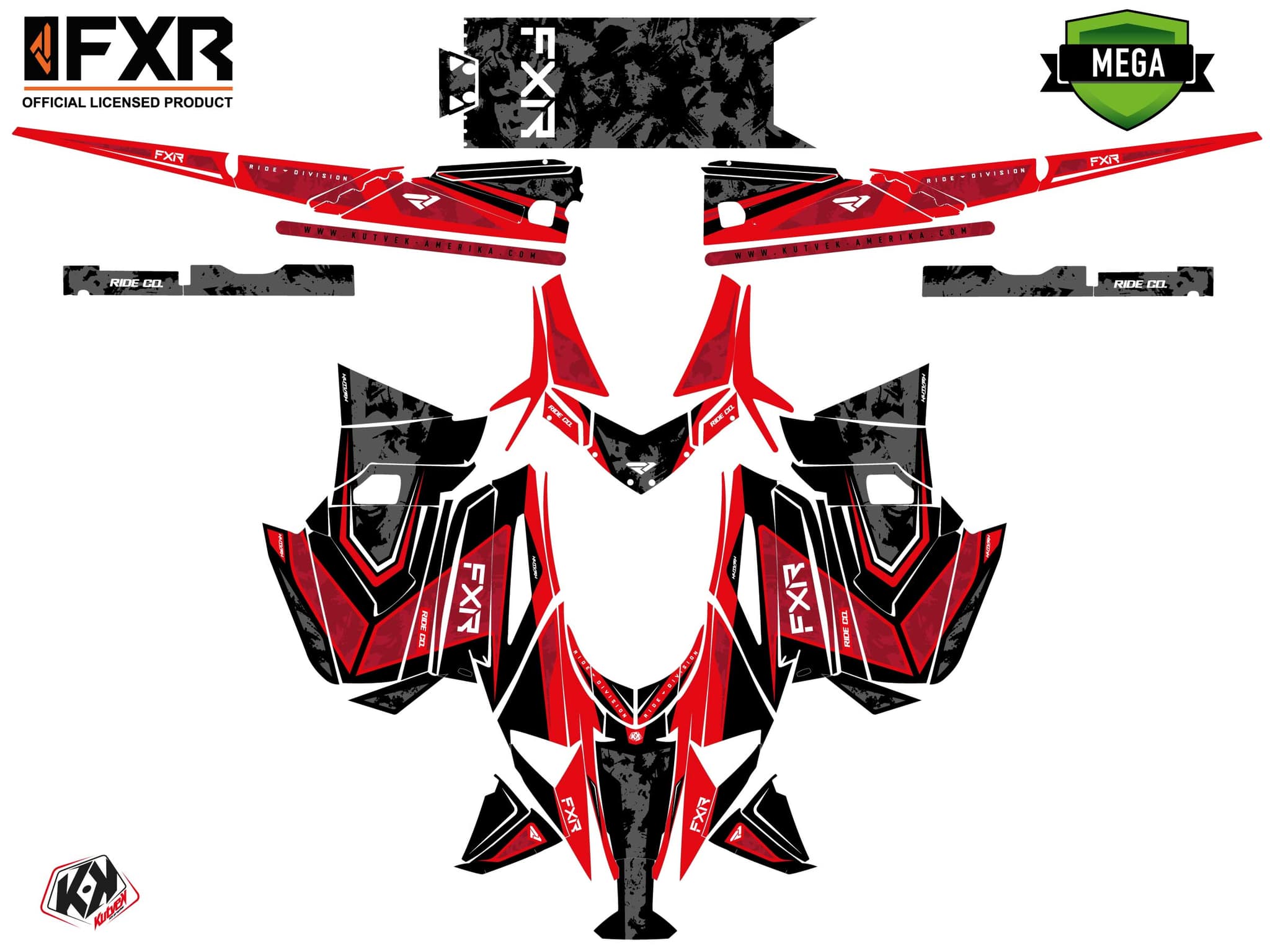 Kit graphique Motoneige ARCTIC CAT NORSEMAN X 8000 LIKENS Rouge | Arctic Cat | Kutvek - View 4