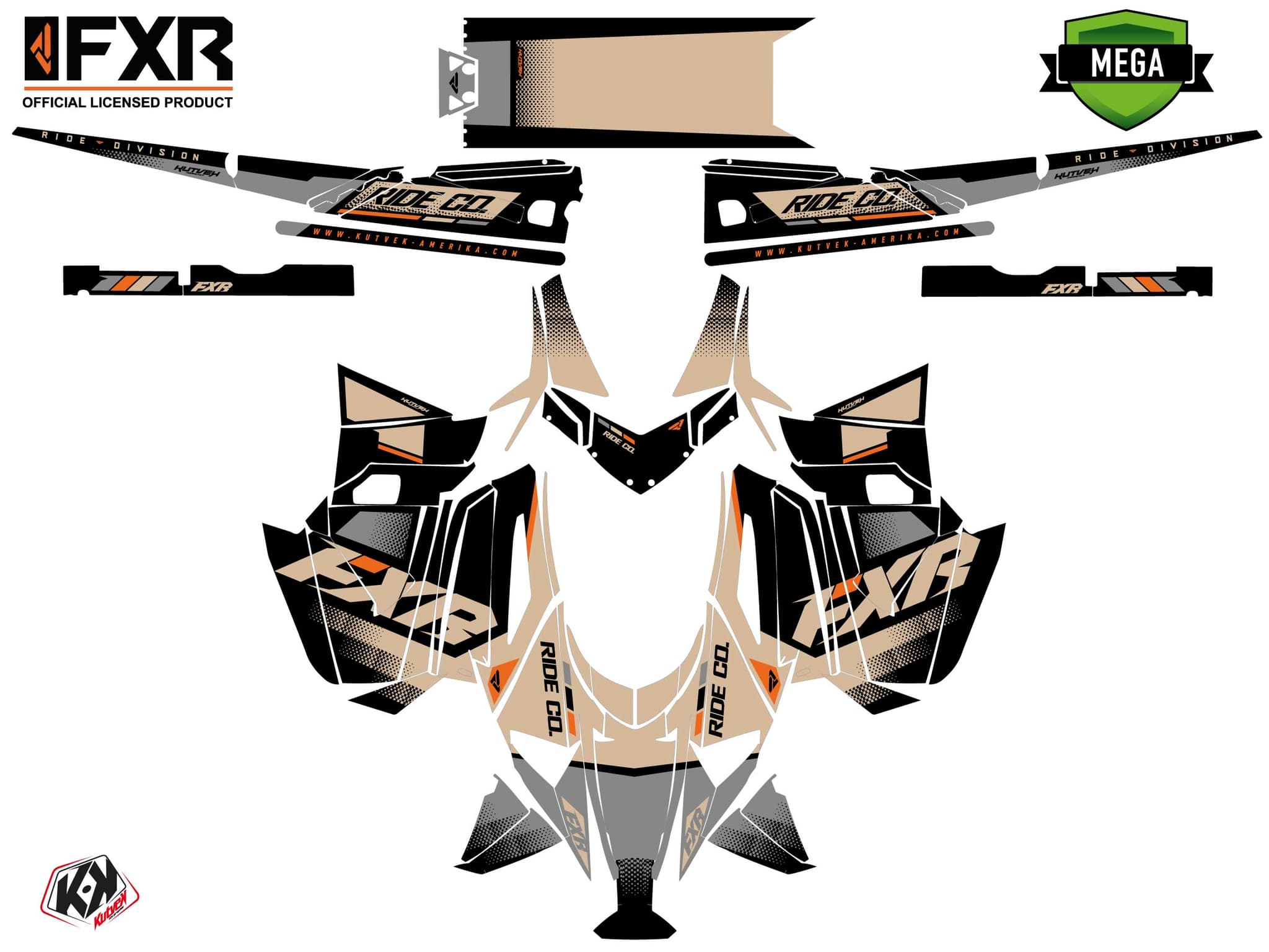 Snowmobile ARCTIC CAT CROSSFIRE SKAL Sand graphic kit | Arctic Cat | Kutvek - View 4