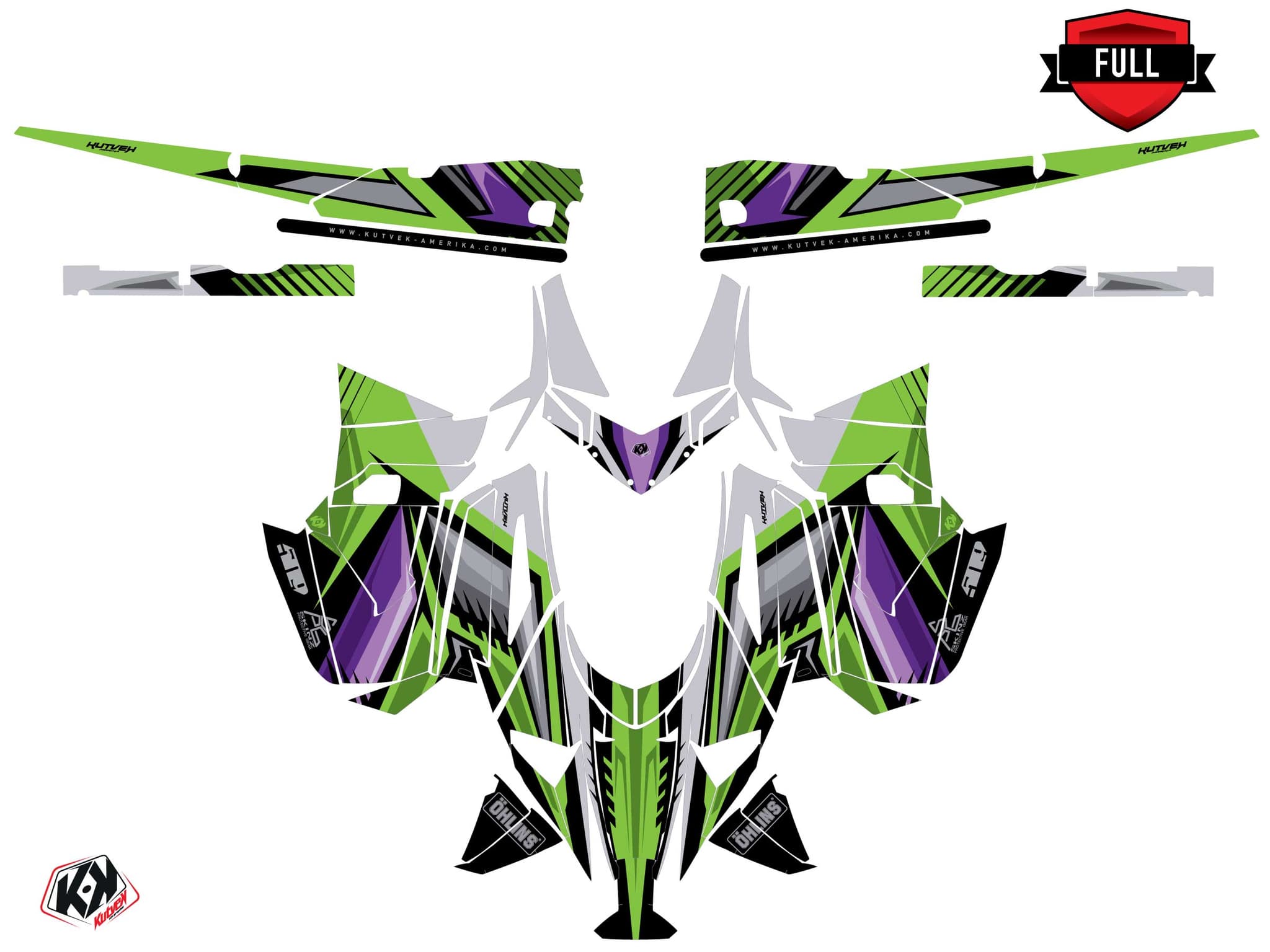 Kit graphique Motoneige ARCTIC CAT NORSEMAN X 8000 SQUADRON Mauve | Arctic Cat | Kutvek - View 3