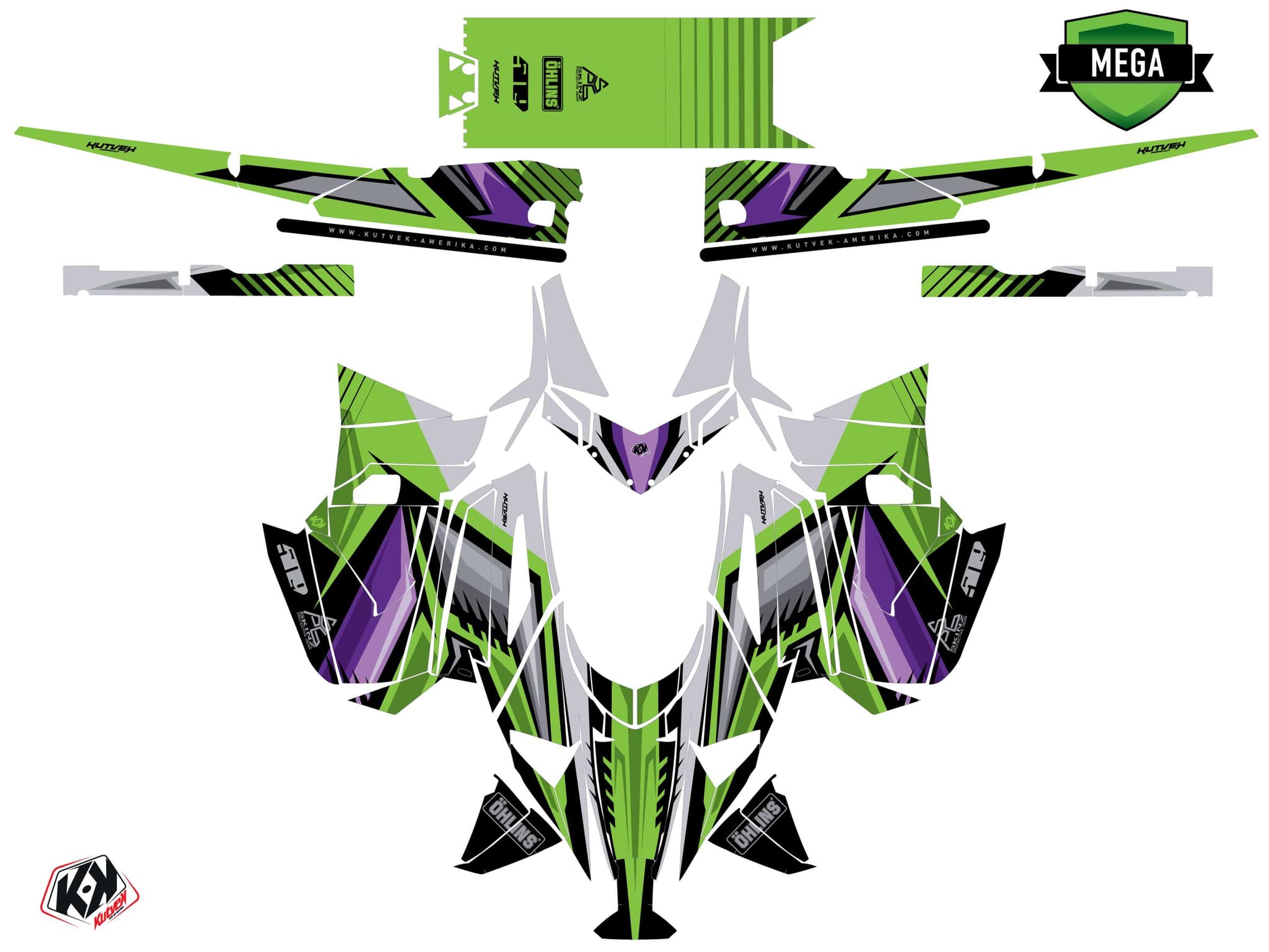 Kit graphique Motoneige ARCTIC CAT NORSEMAN X 8000 SQUADRON Mauve | Arctic Cat | Kutvek - View 4
