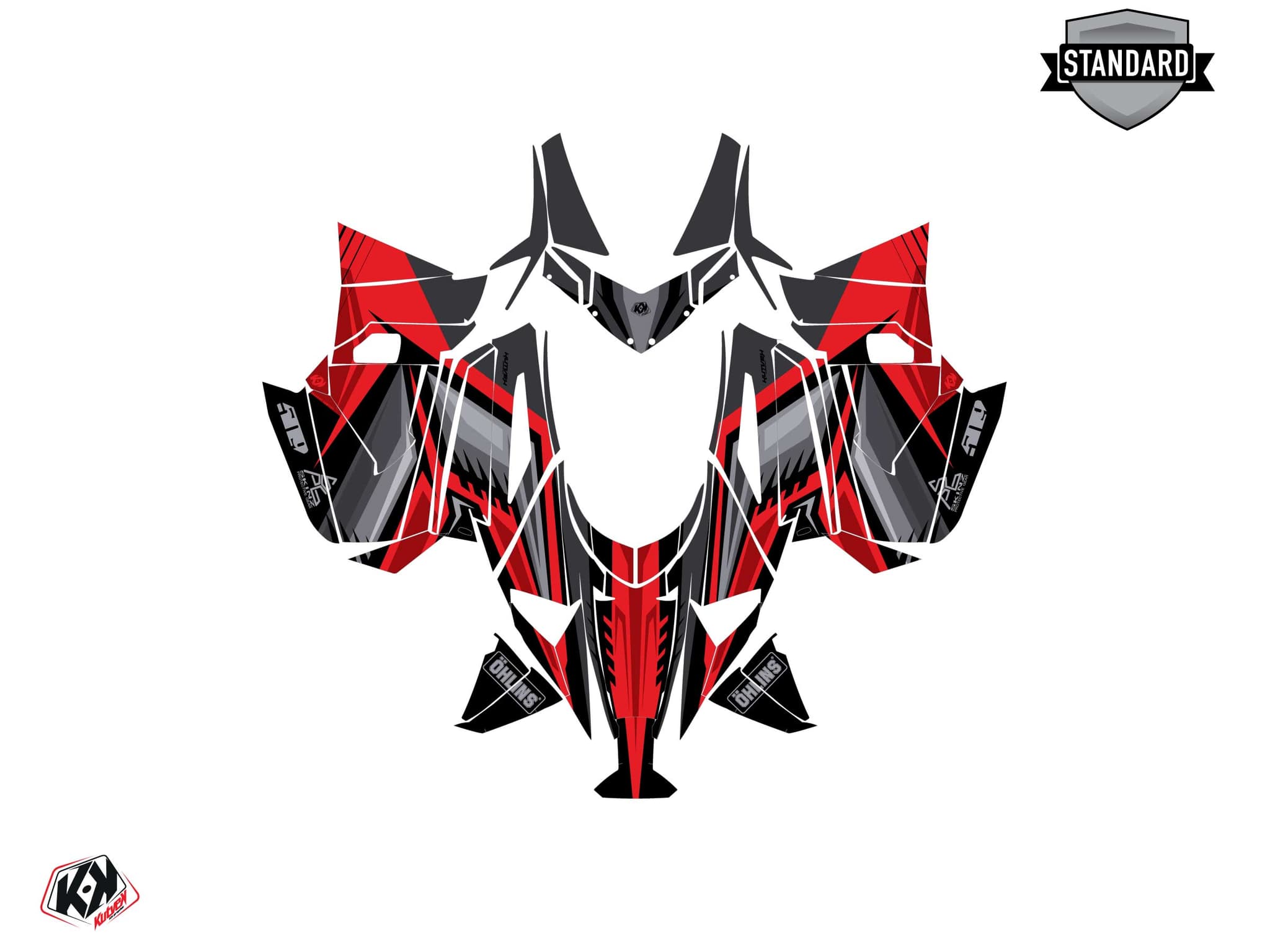 Kit graphique Motoneige ARCTIC CAT NORSEMAN X 8000 SQUADRON Rouge | Arctic Cat | Kutvek - View 2