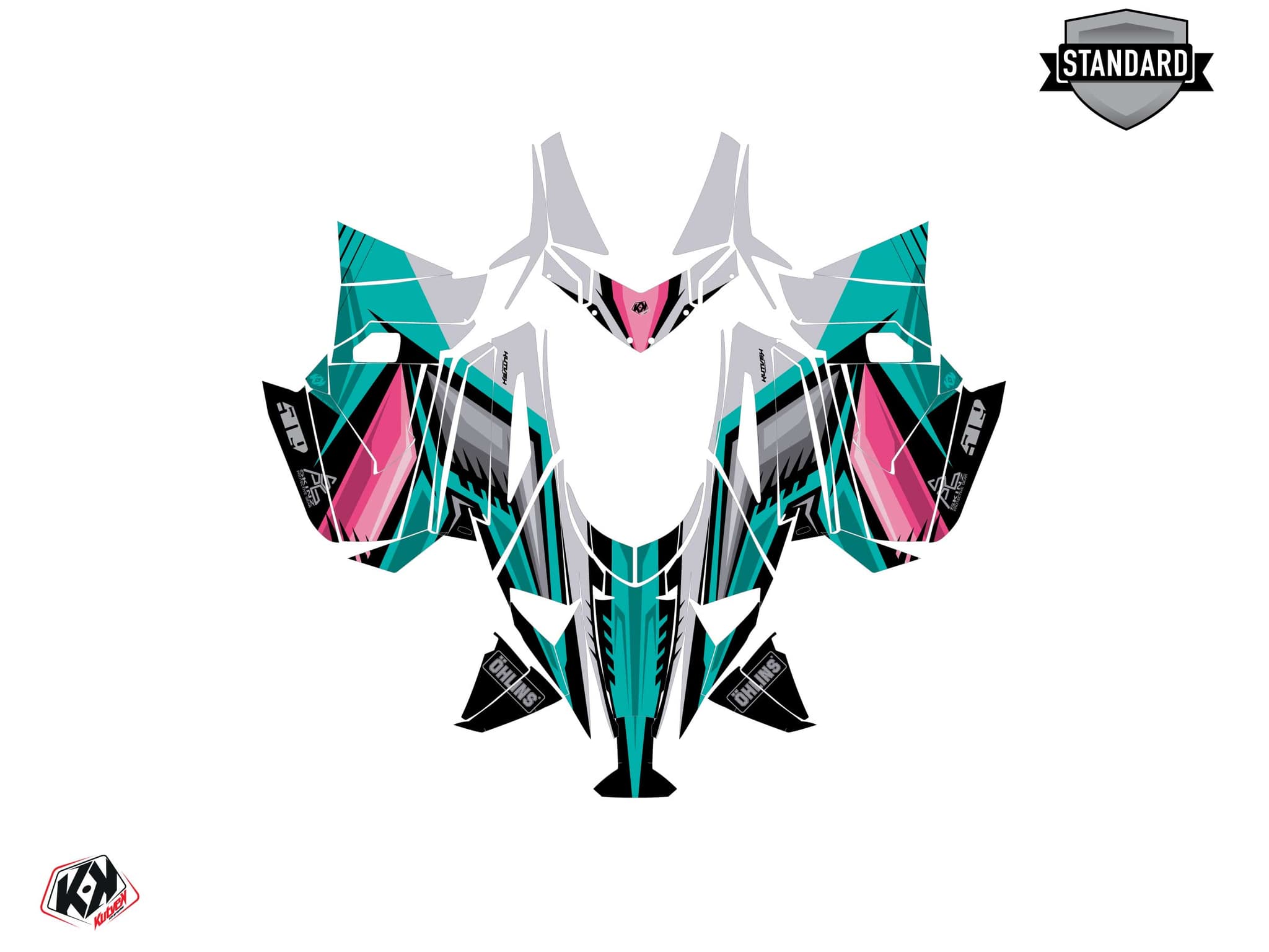 Kit graphique Motoneige ARCTIC CAT NORSEMAN X 8000 SQUADRON Turquoise | Arctic Cat | Kutvek - View 2