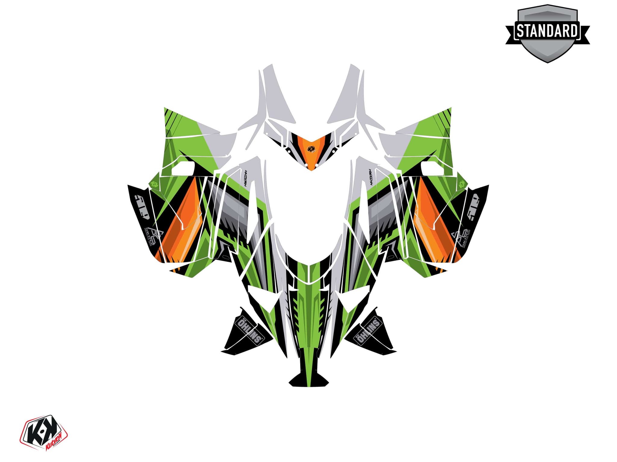 Kit graphique Motoneige ARCTIC CAT CROSSFIRE SQUADRON Vert | Arctic Cat | Kutvek - View 2