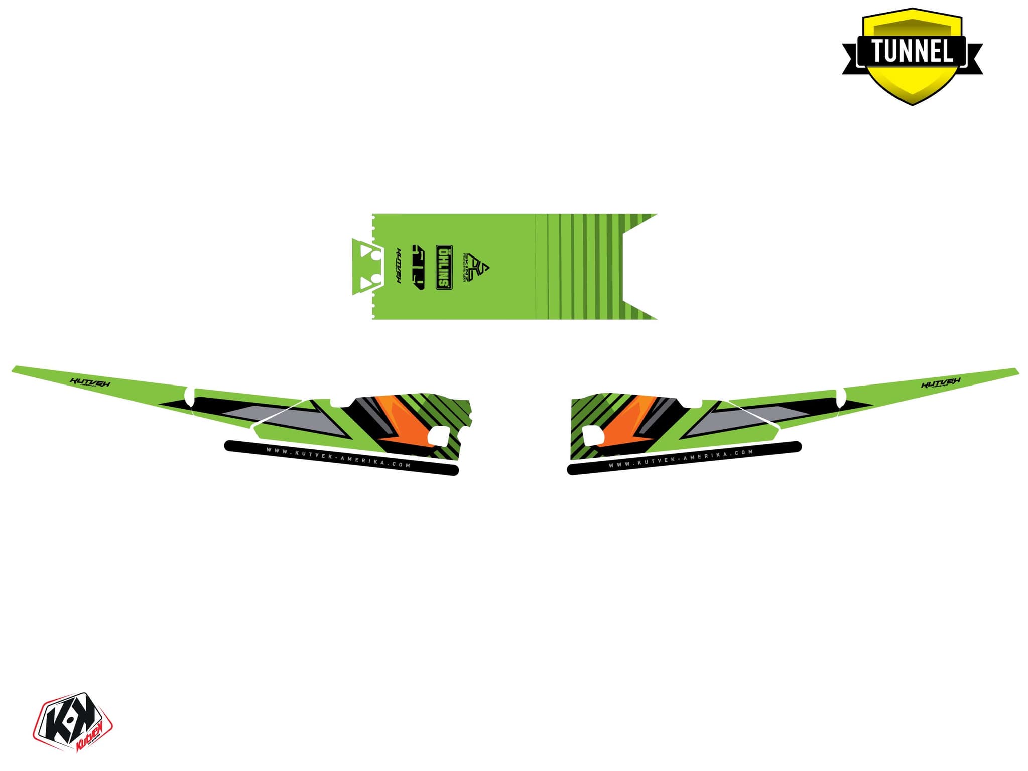 Kit graphique Motoneige ARCTIC CAT CROSSFIRE SQUADRON Vert | Arctic Cat | Kutvek - View 5