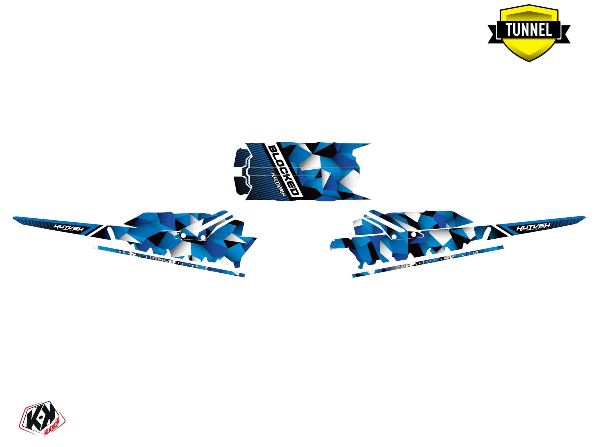 snowmobile skidoo backcountry sport blocked blue  graphic kit | Skidoo | Kutvek - View 5