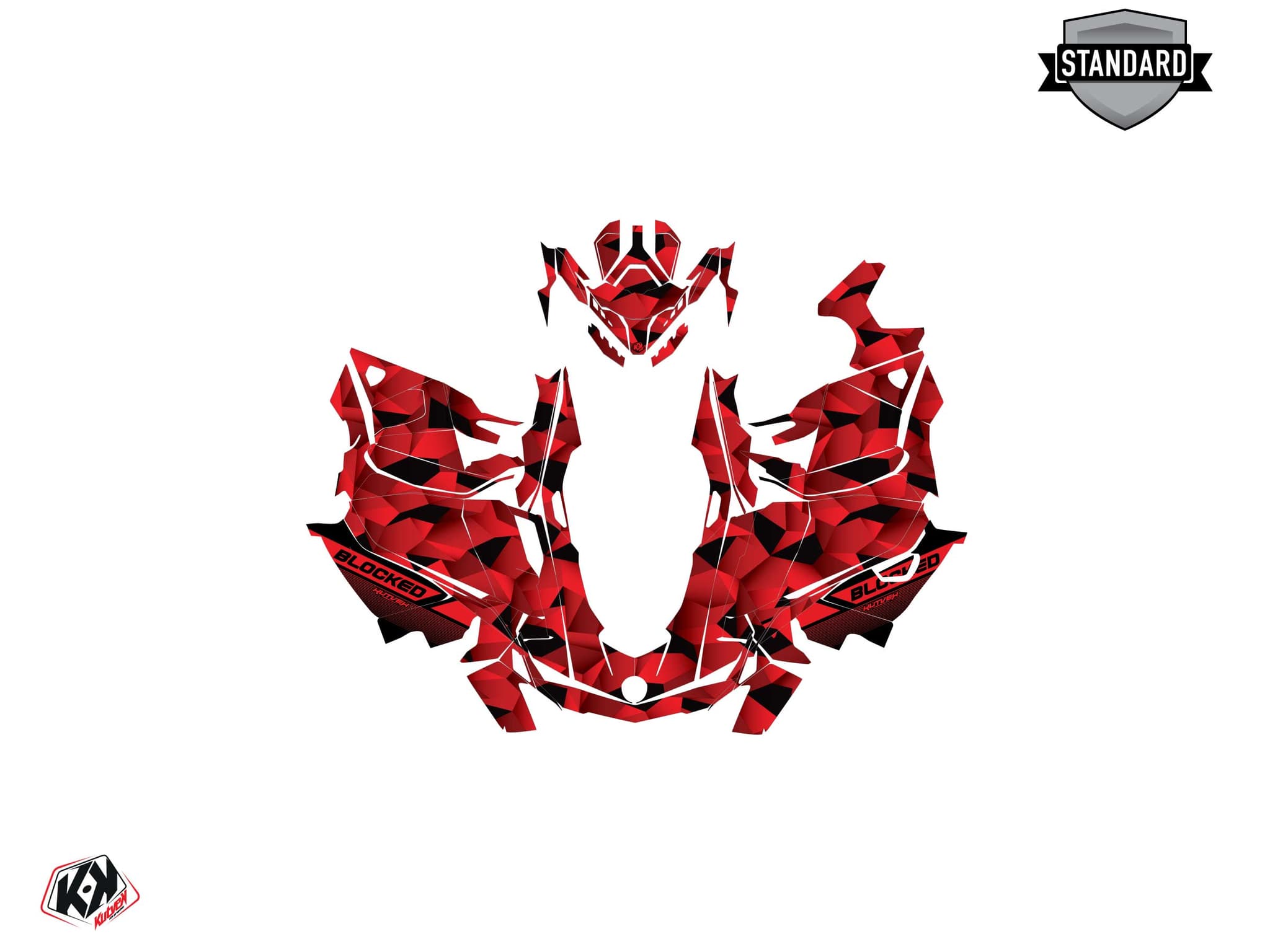 snowmobile skidoo backcountry sport blocked red-black  graphic kit | Skidoo | Kutvek - View 2