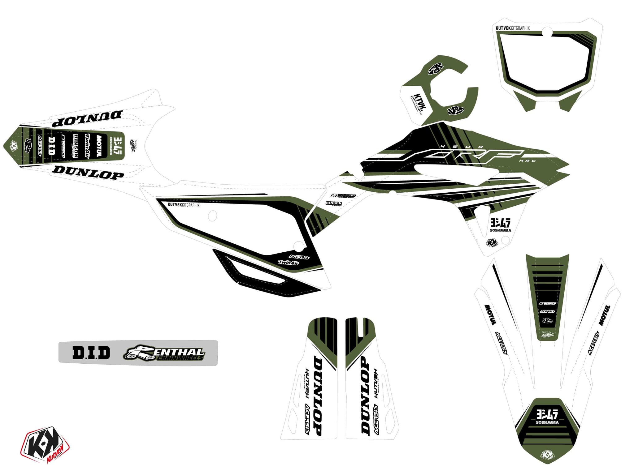 kit graphique motocross honda crf 450 r eagle blanc | Honda | Kutvek - View 2