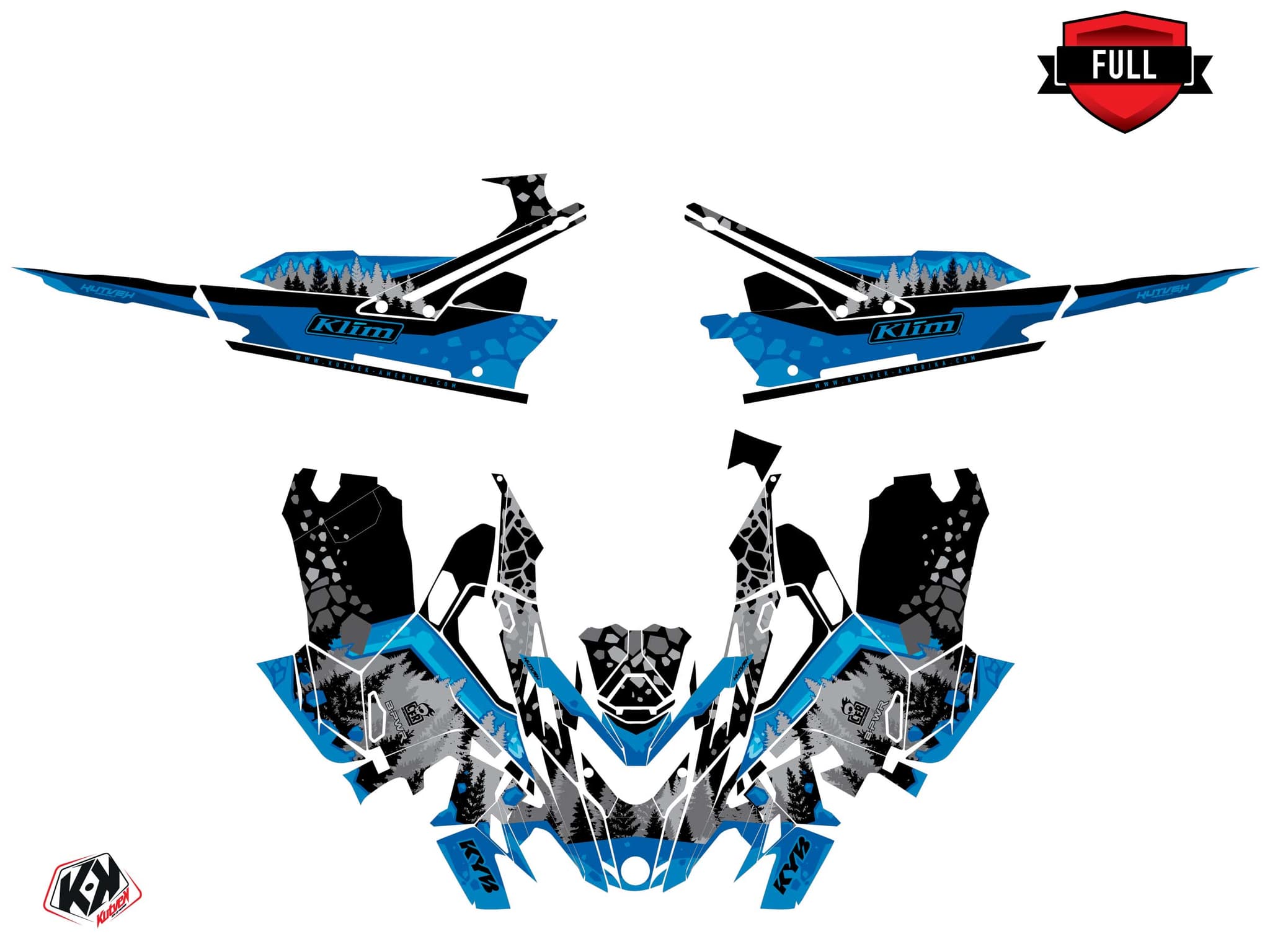 Kit graphique Motoneige LYNX SHREDDER DS GARNET Bleu | Lynx | Kutvek - View 3