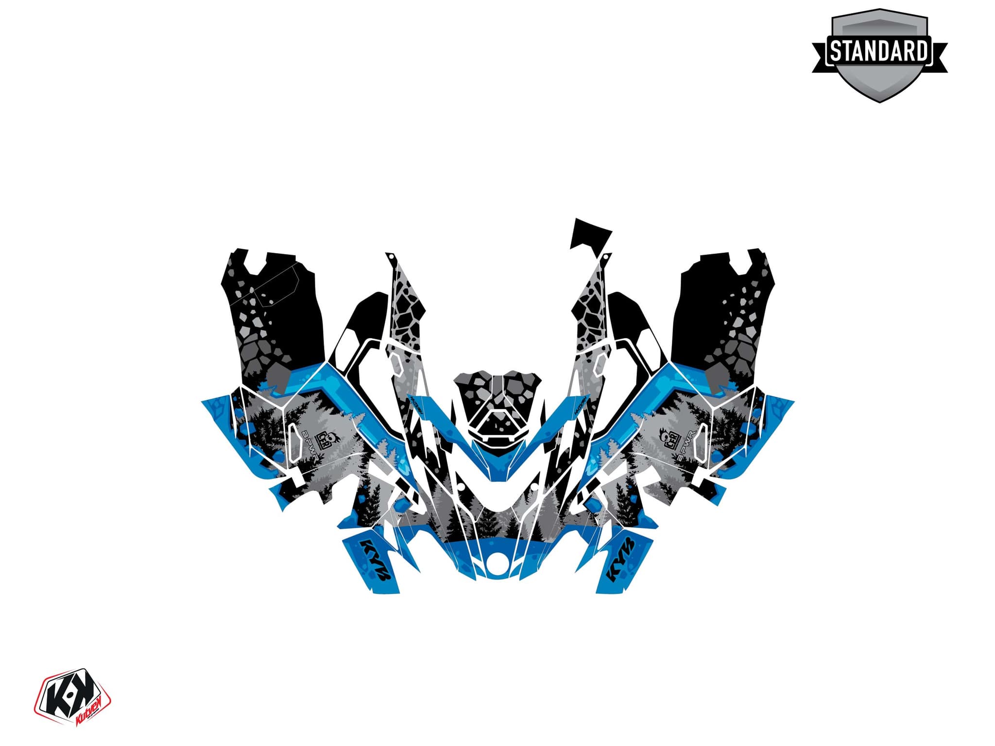 Kit graphique Motoneige LYNX SHREDDER DS GARNET Bleu | Lynx | Kutvek - View 2
