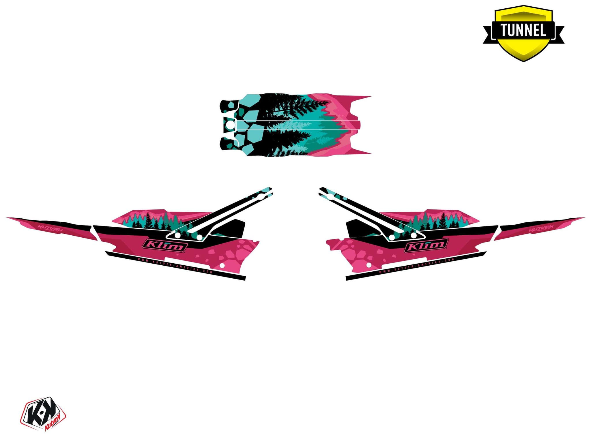 Kit graphique Motoneige LYNX SHREDDER DS GARNET Rose | Lynx | Kutvek - View 5