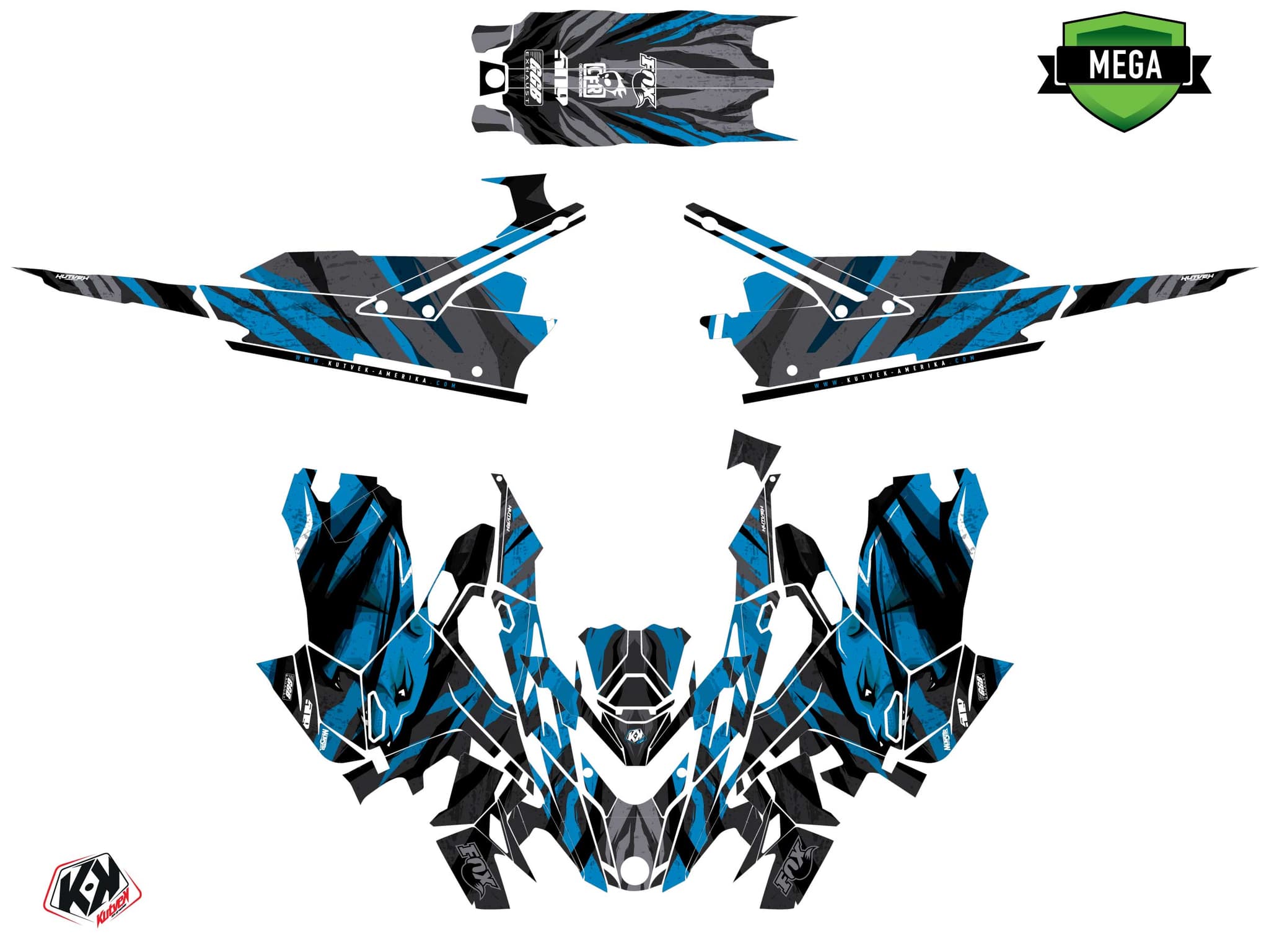 Snowmobile LYNX SHREDDER DS INSTINCT Blue graphic kit | Lynx | Kutvek - View 4