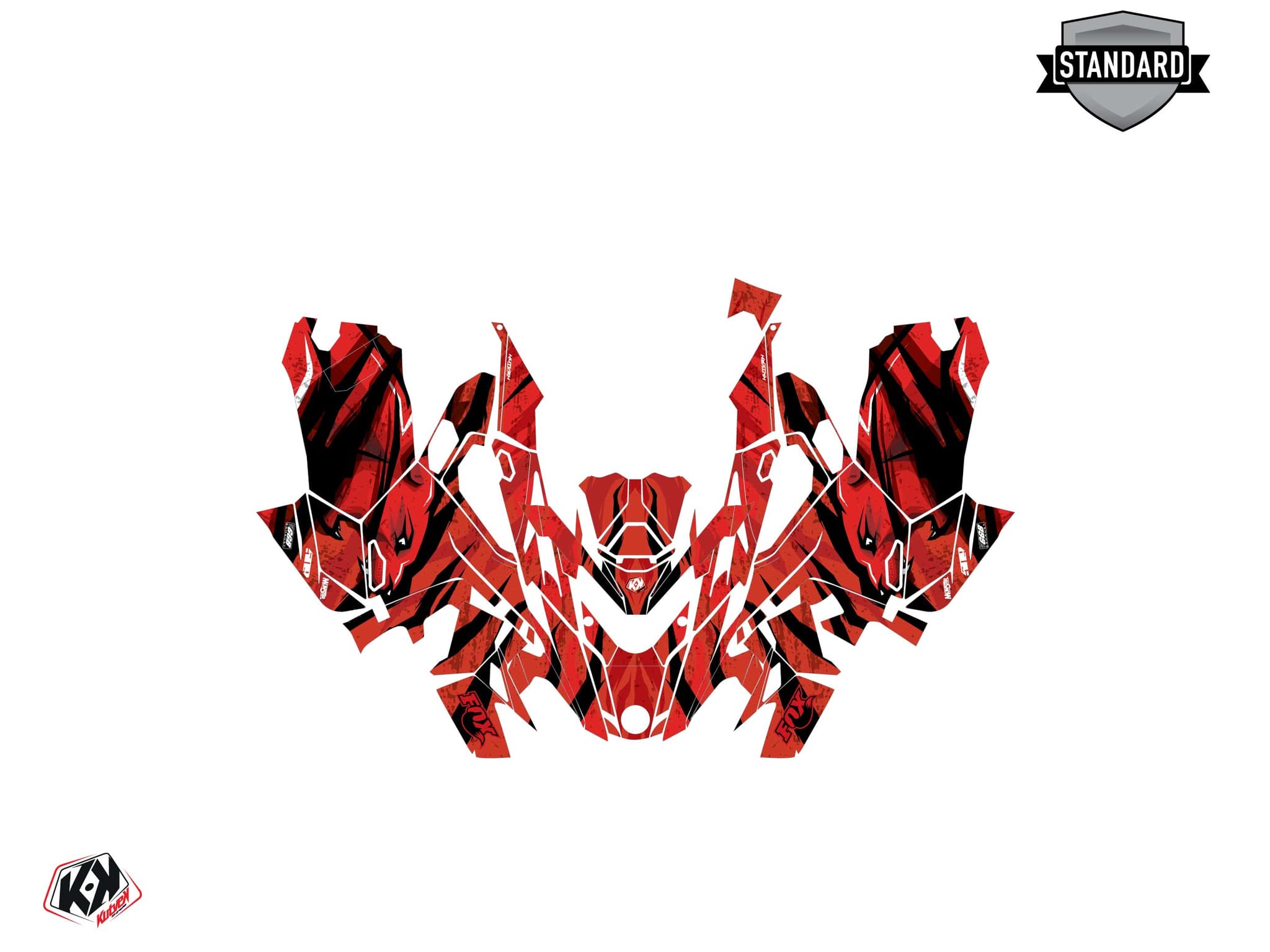 Kit graphique Motoneige LYNX SHREDDER DS INSTINCT Rouge | Lynx | Kutvek - View 2