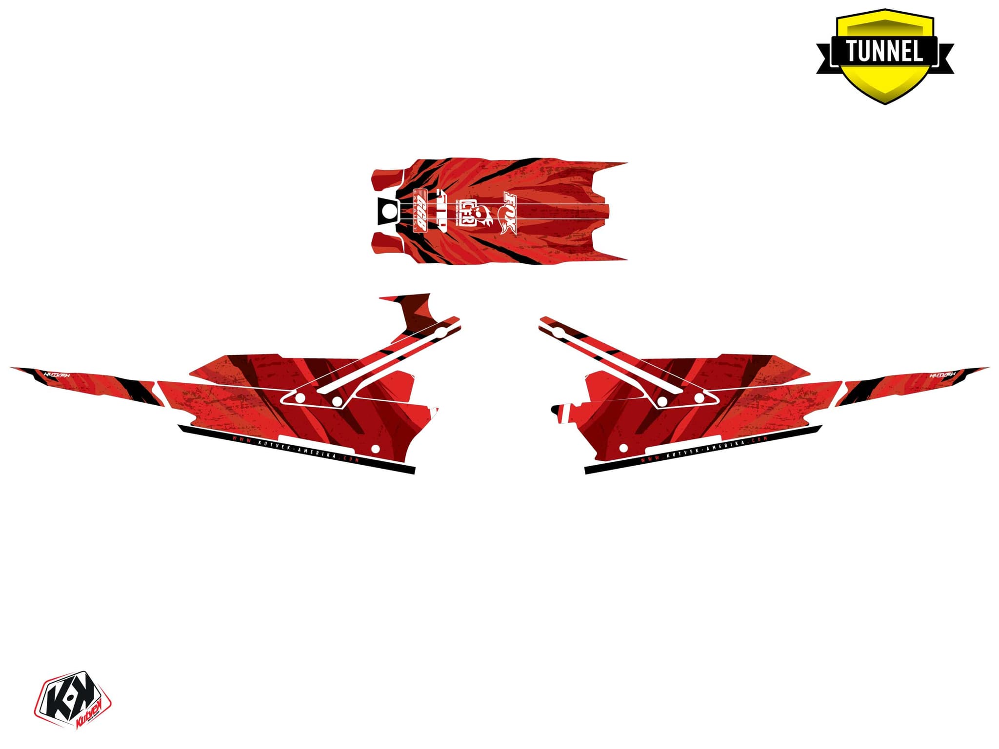 Kit graphique Motoneige LYNX SHREDDER DS INSTINCT Rouge | Lynx | Kutvek - View 5