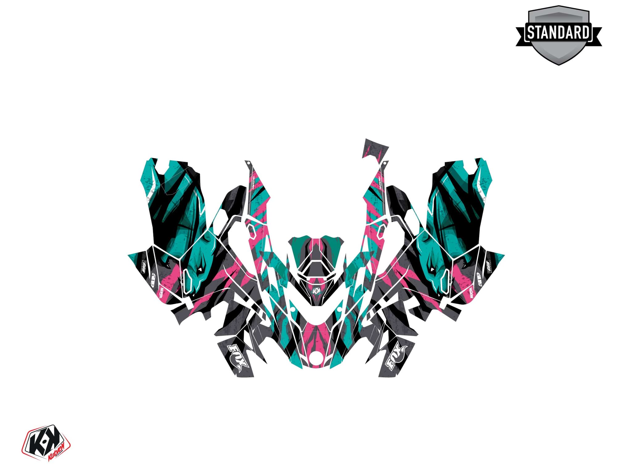 Kit graphique Motoneige LYNX SHREDDER RE INSTINCT Turquoise | Lynx | Kutvek - View 2