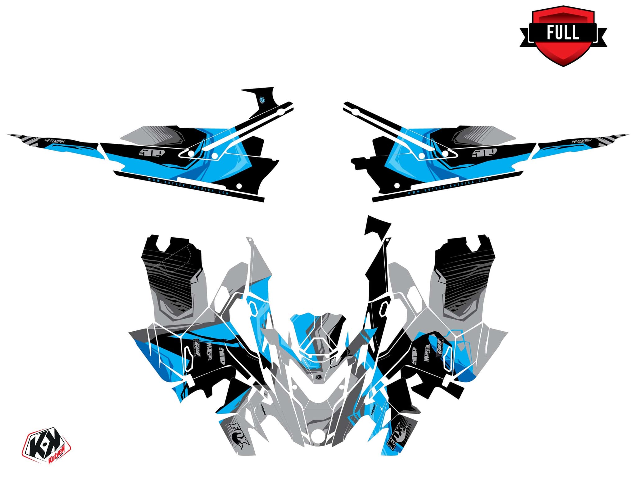 Lynx Boondocker DS Kliff Blue Snowmobile Graphic Kit | Lynx | Kutvek - View 3