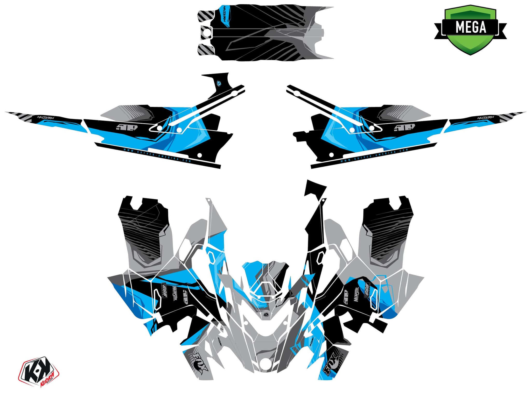 Lynx Boondocker DS Kliff Blue Snowmobile Graphic Kit | Lynx | Kutvek - View 4