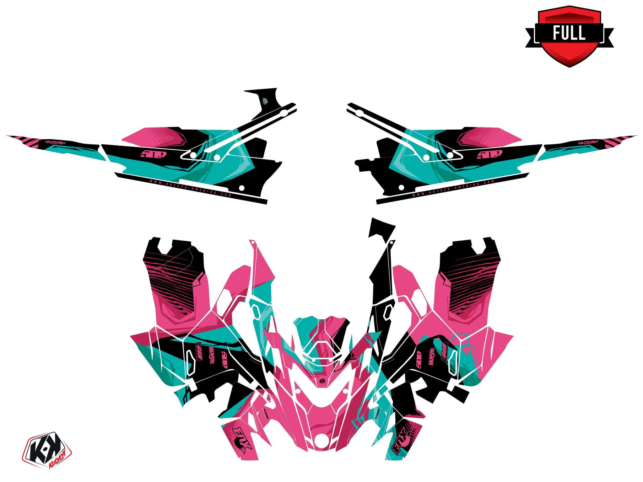 Lynx Boondocker DS Kliff Pink Snowmobile Graphic Kit | Lynx | Kutvek - View 3