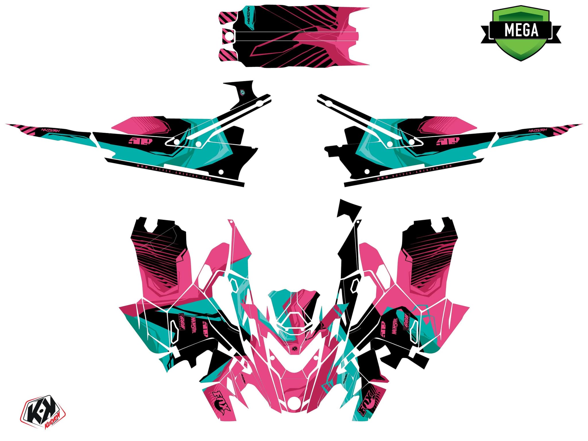 Lynx Boondocker DS Kliff Pink Snowmobile Graphic Kit | Lynx | Kutvek - View 4