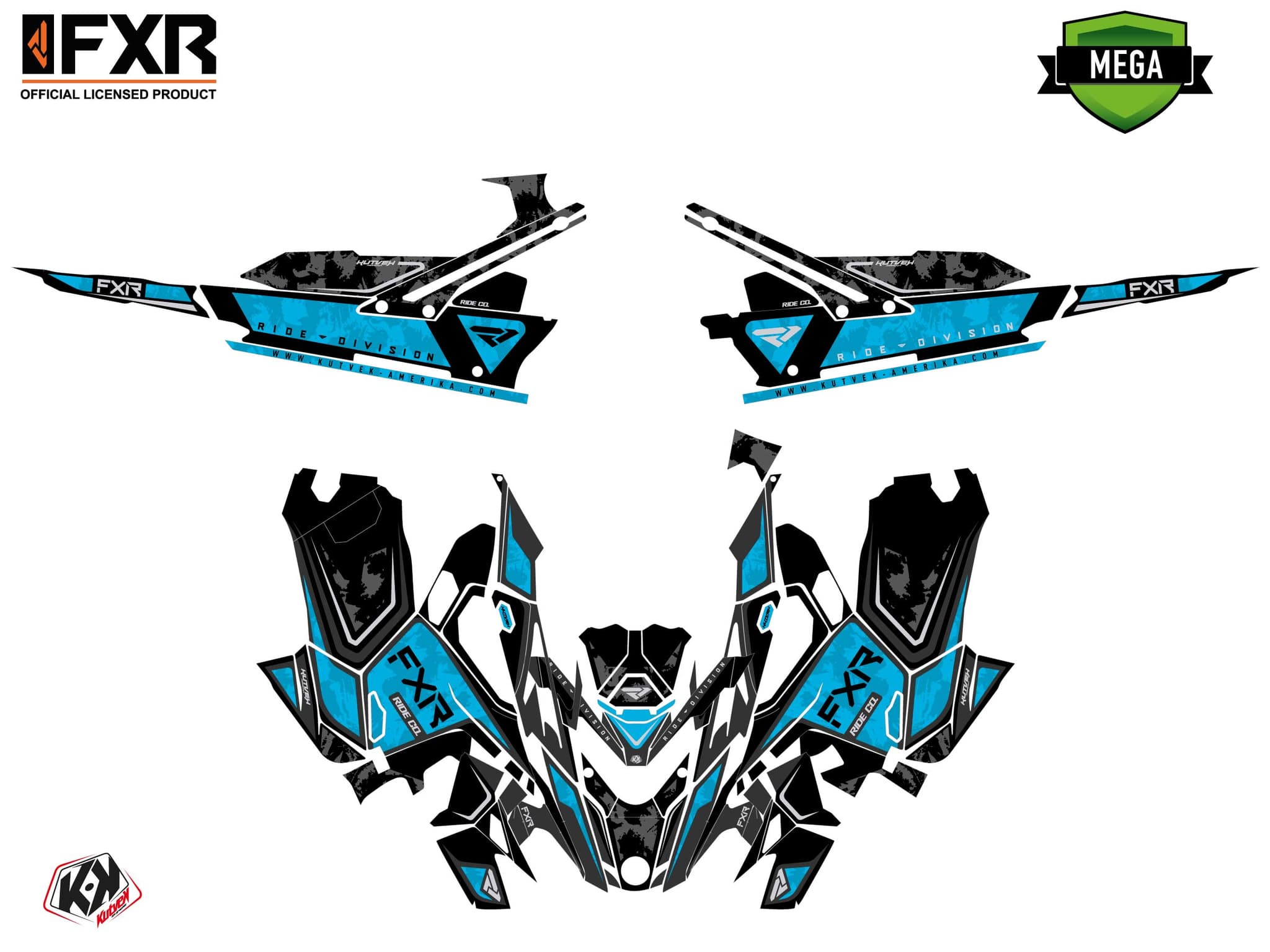 Kit graphique Motoneige LYNX SHREDDER RE LIKENS Bleu | Lynx | Kutvek - View 3