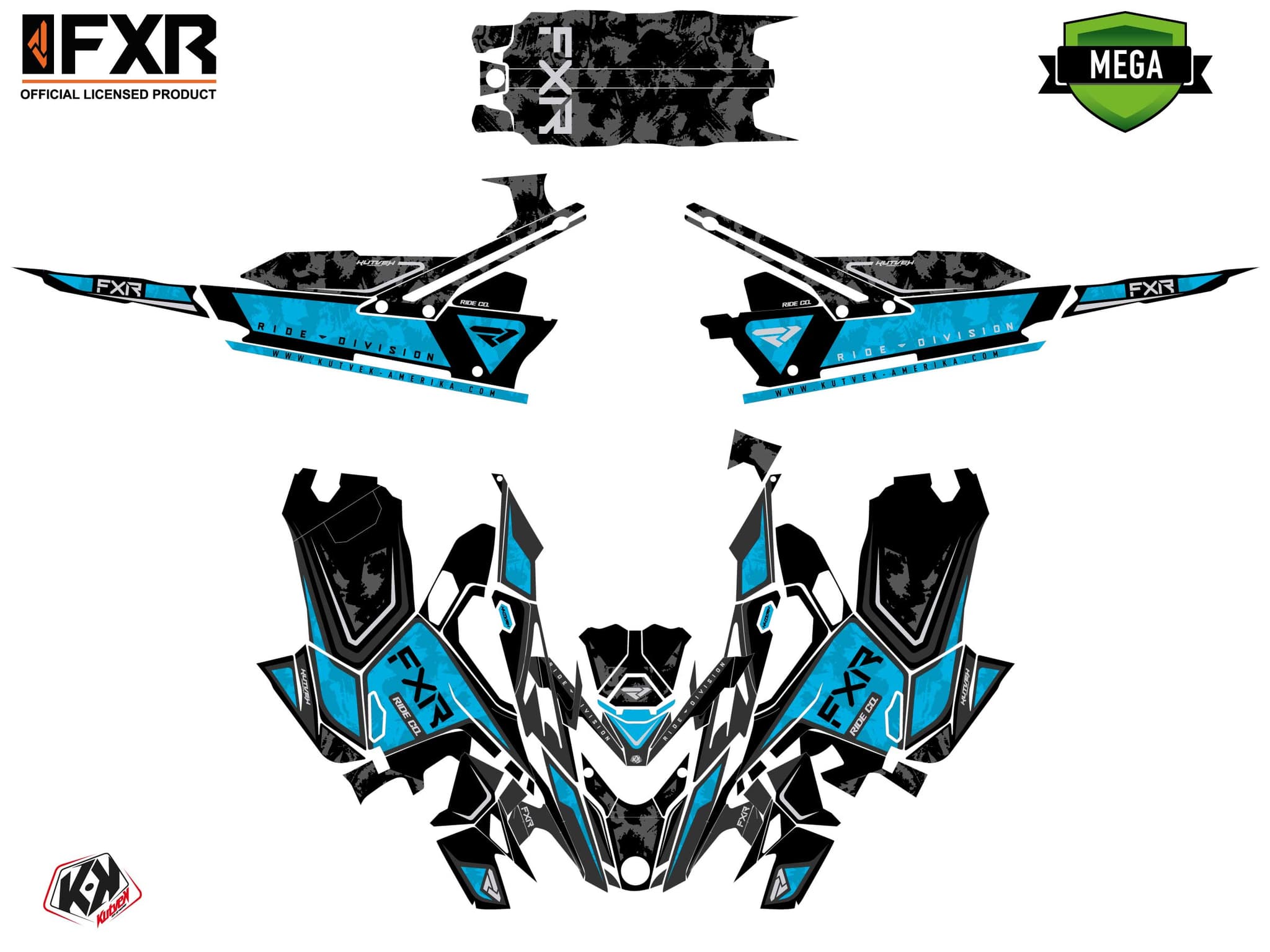 Kit graphique Motoneige LYNX SHREDDER RE LIKENS Bleu | Lynx | Kutvek - View 4