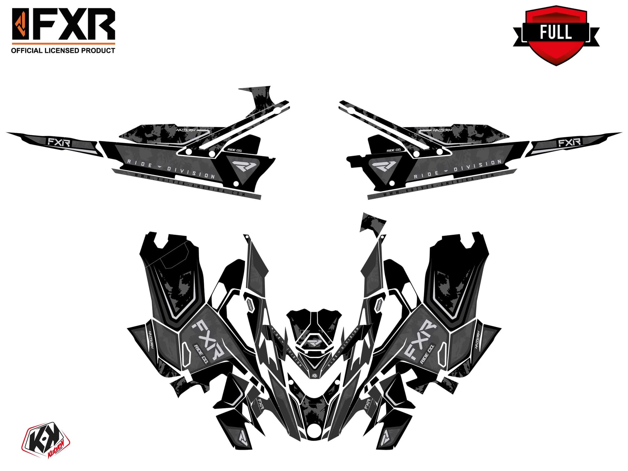 Kit graphique Motoneige LYNX SHREDDER DS LIKENS Noir | Lynx | Kutvek - View 3