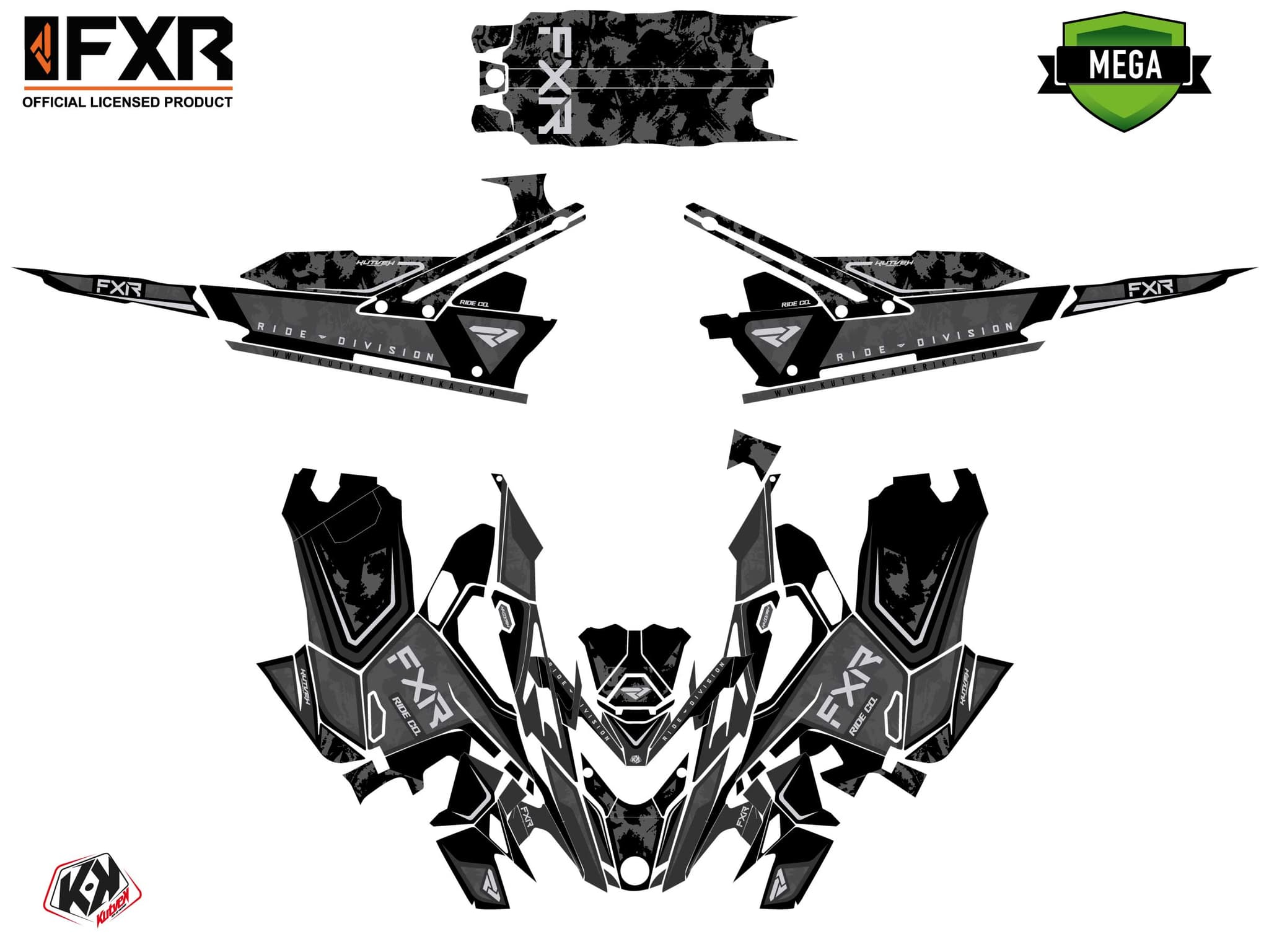 Kit graphique Motoneige LYNX SHREDDER DS LIKENS Noir | Lynx | Kutvek - View 4